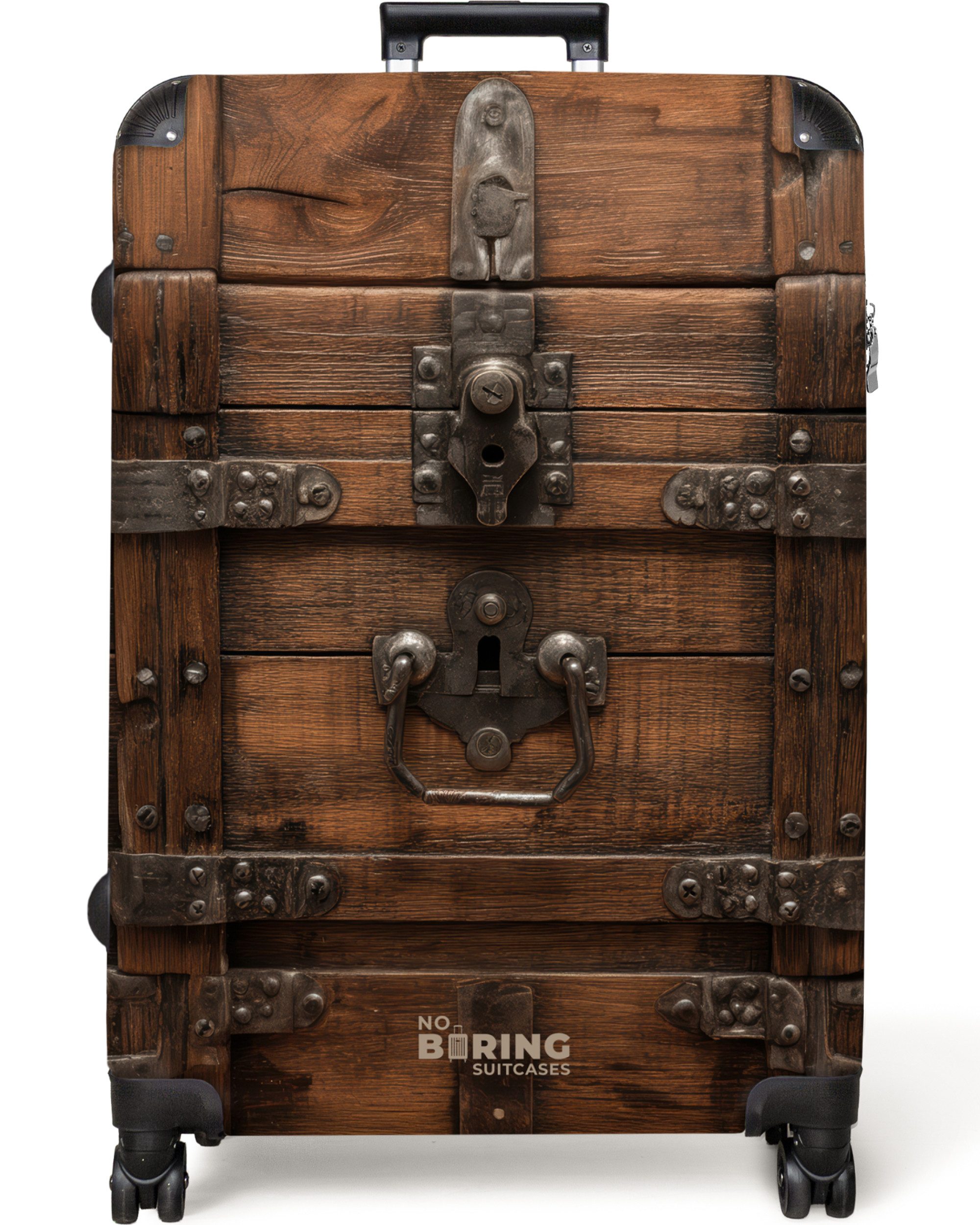 NoBoringSuitcases.com© Hartschalen-Trolley Verschlossene Holzkiste mit Meta günstig online kaufen