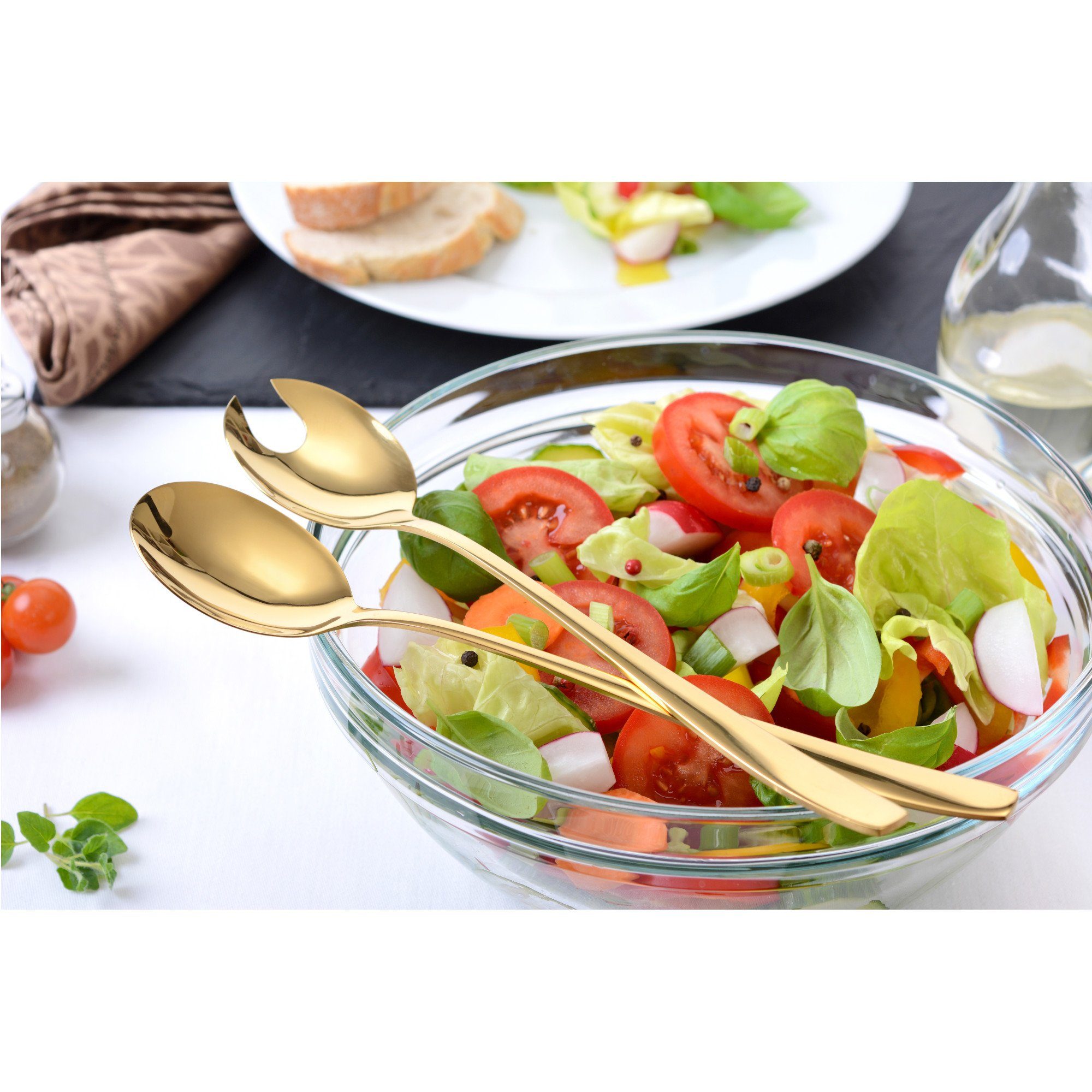 GRÄWE Vorlegebesteck GRÄWE Salatbesteck 2-tlg, Edelstahl, gold