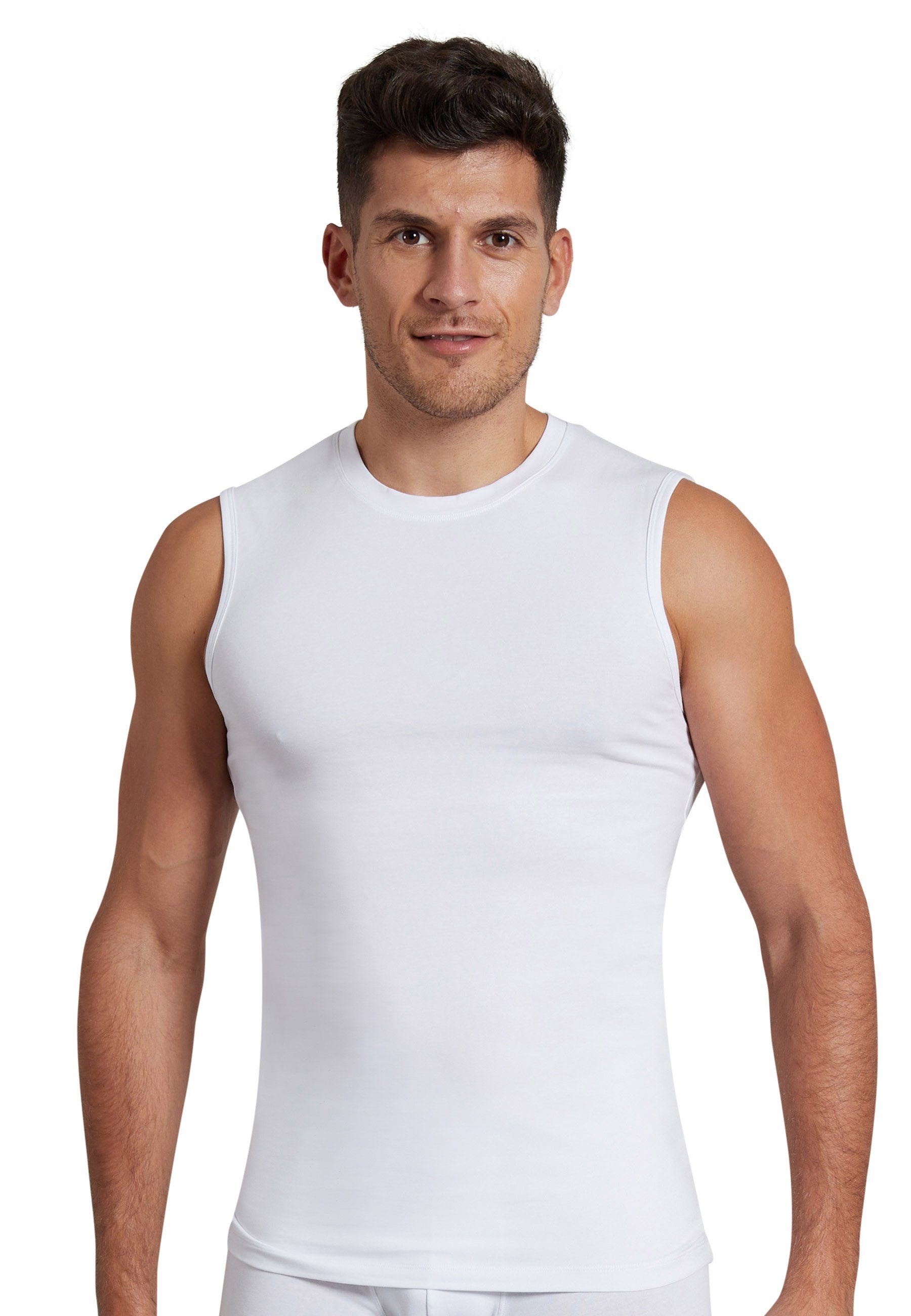 GÖTZBURG Unterhemd GÖTZBURG Herren Tank-Top weiß uni (1-St)