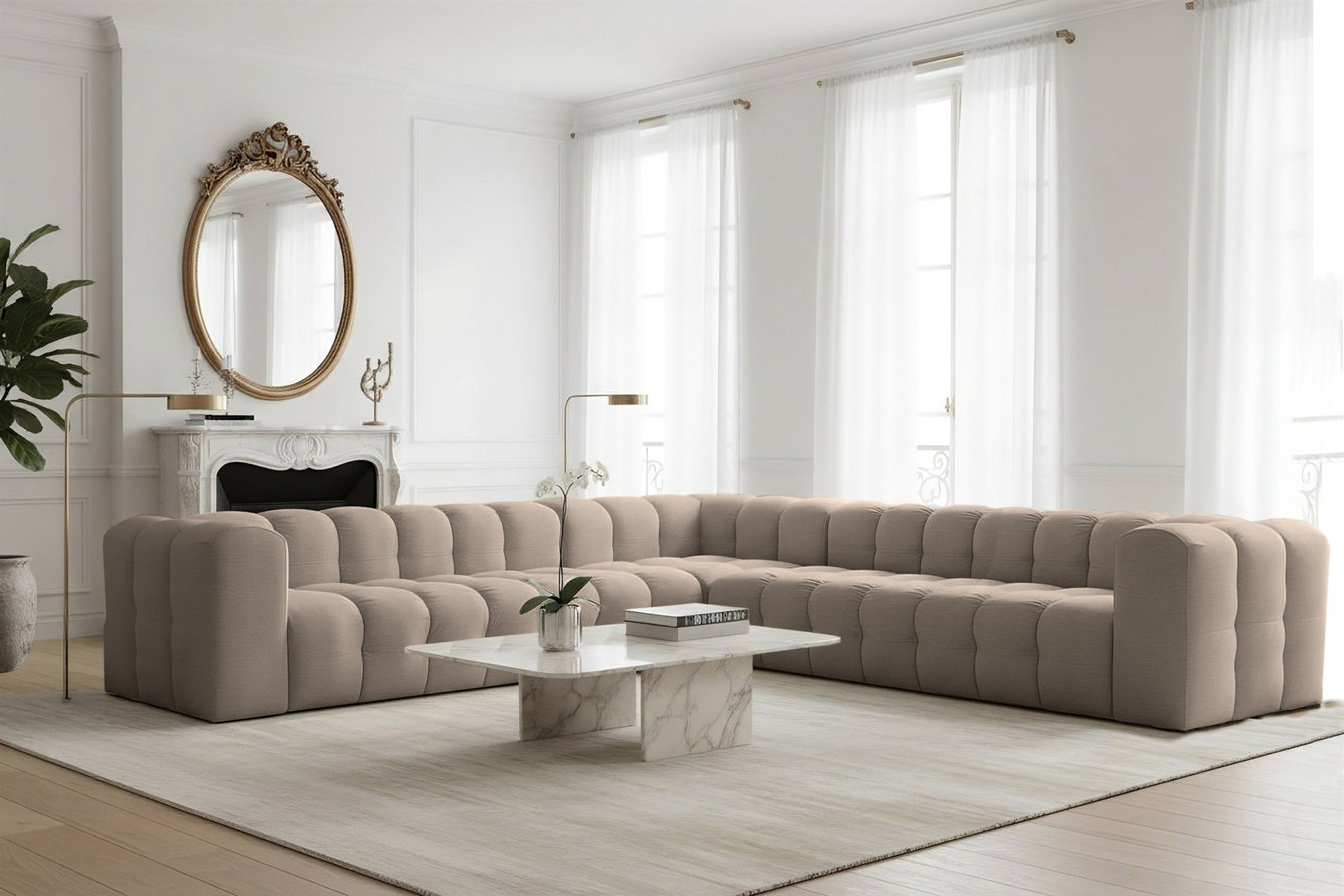 Fun Möbel Ecksofa Designersofa SOLVIE XL Universal (330cm), Stoff Moly oder günstig online kaufen