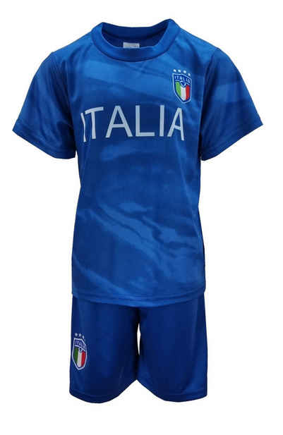Fashion Boy Fußballtrikot Personalisiertes Fußball Fan Set Italia Italien Trikot + Shorts JS201 (Set, 2, Trikot + Shorts)
