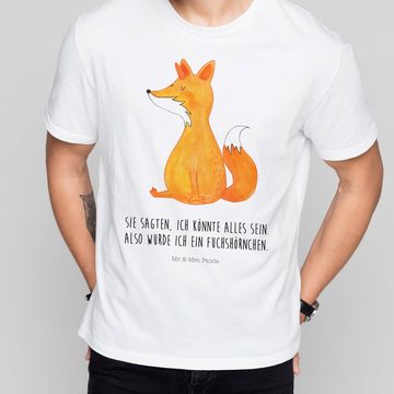 Mr. & Mrs. Panda T-Shirt Fuchshörnchen Wunsch - Weiß - Geschenk, Pegasus, Einhorn Deko, Unicor (1-tlg)