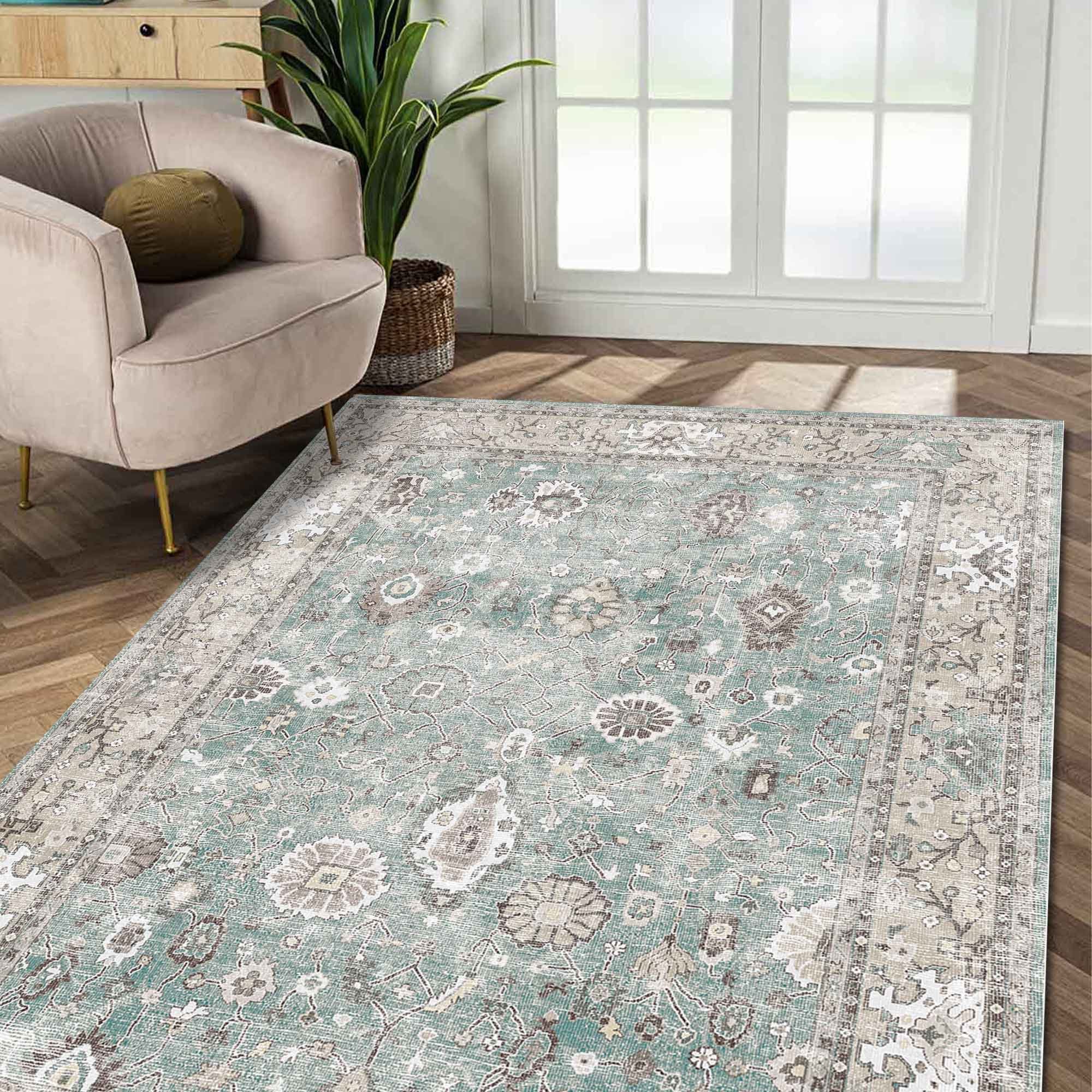 Bamyum Teppich Zuleo Teppich mit Chenille-Druck, Waschbarer, Antibakteriell Teppich, Einzelstück – Bild 3 von 5