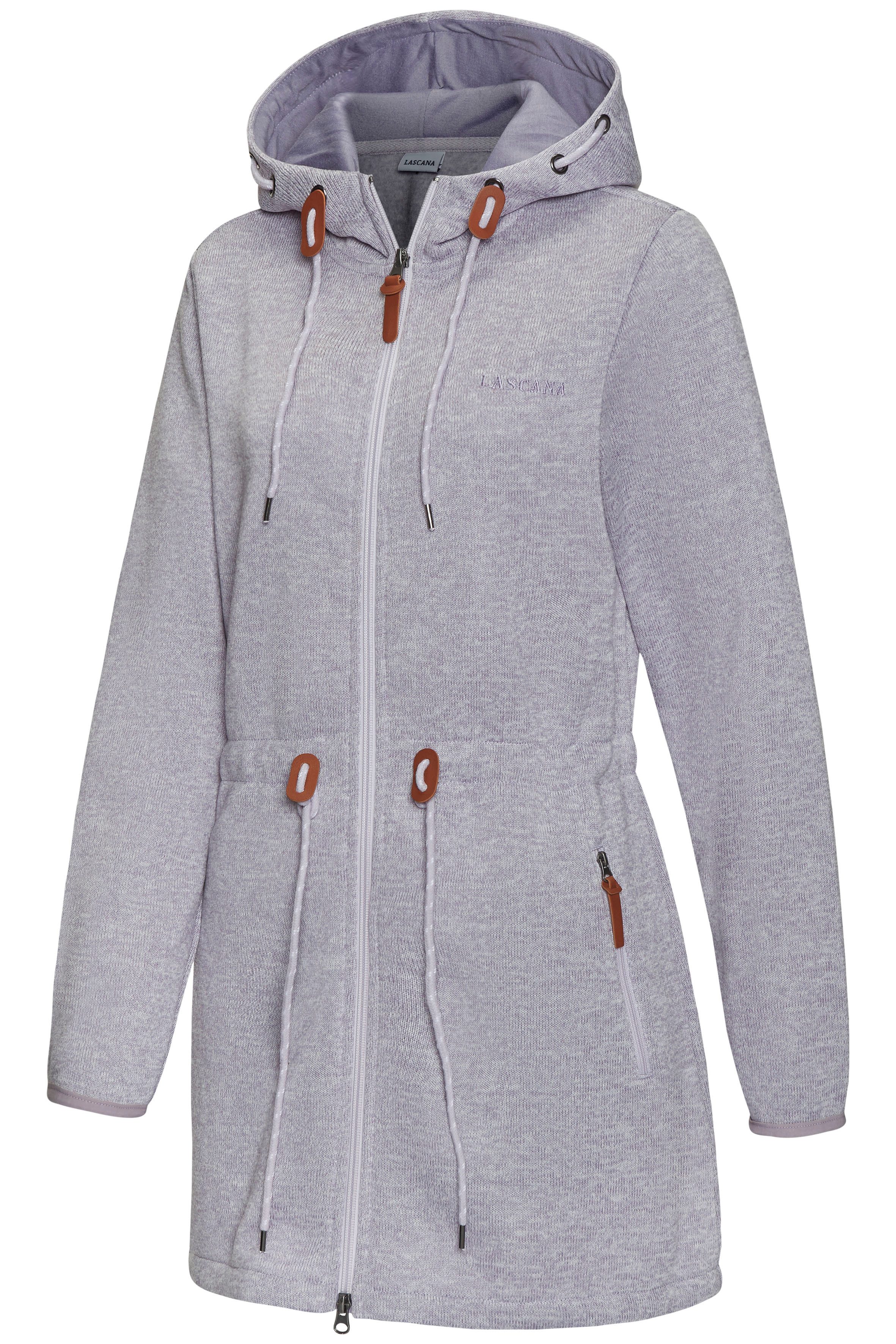LASCANA Strickfleecejacke mit Kapuze