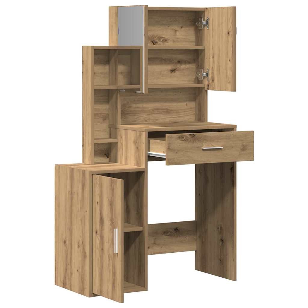 vidaXL Schminktisch Schminktisch Artisan-Eiche 80 x 35 x 132 cm Holzwerkstoff (1-St) – Bild 5 von 5