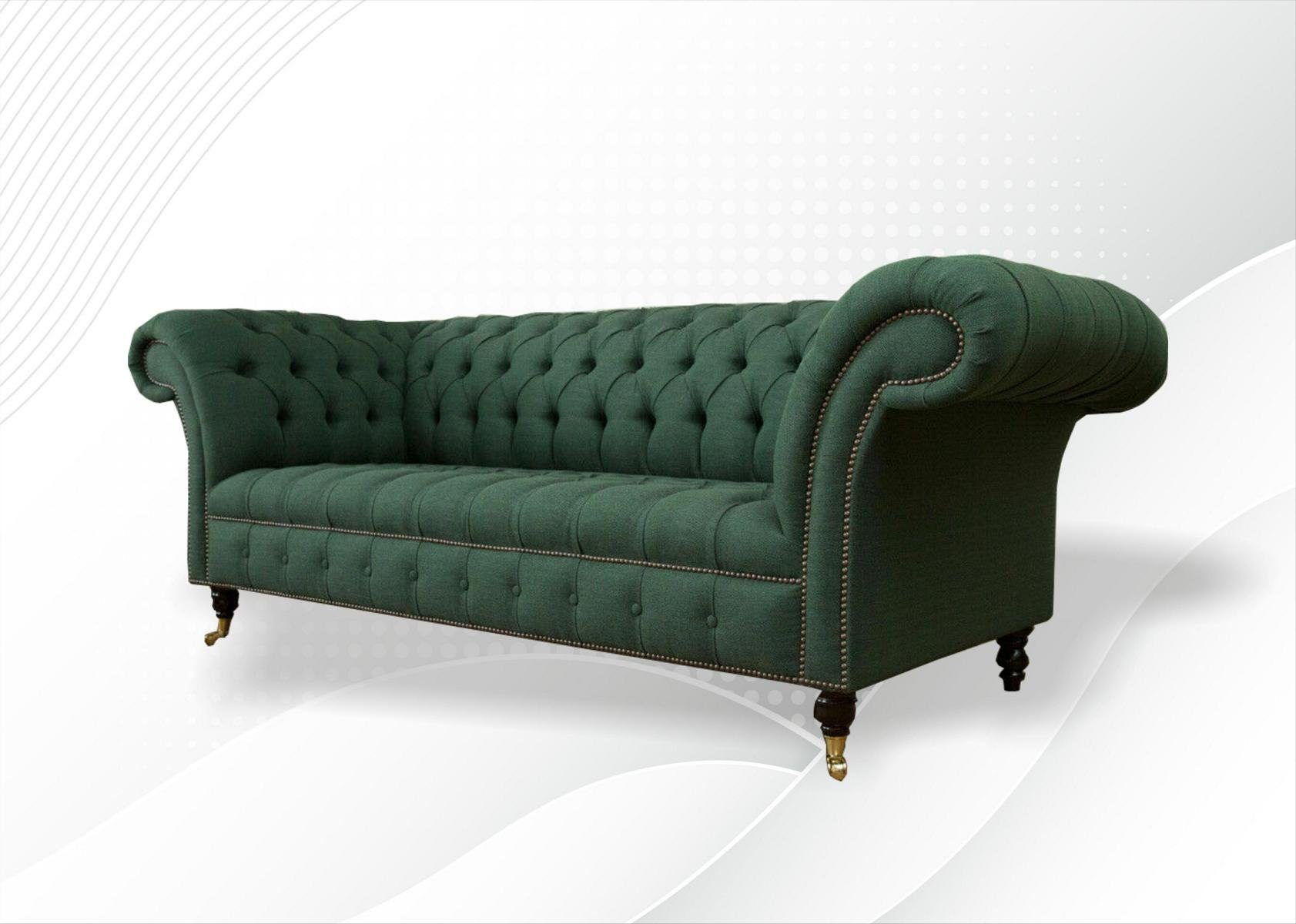 JVmoebel Chesterfield-Sofa, Chesterfield 3 Sofa Couch 225 Design Sitzer Sofa cm