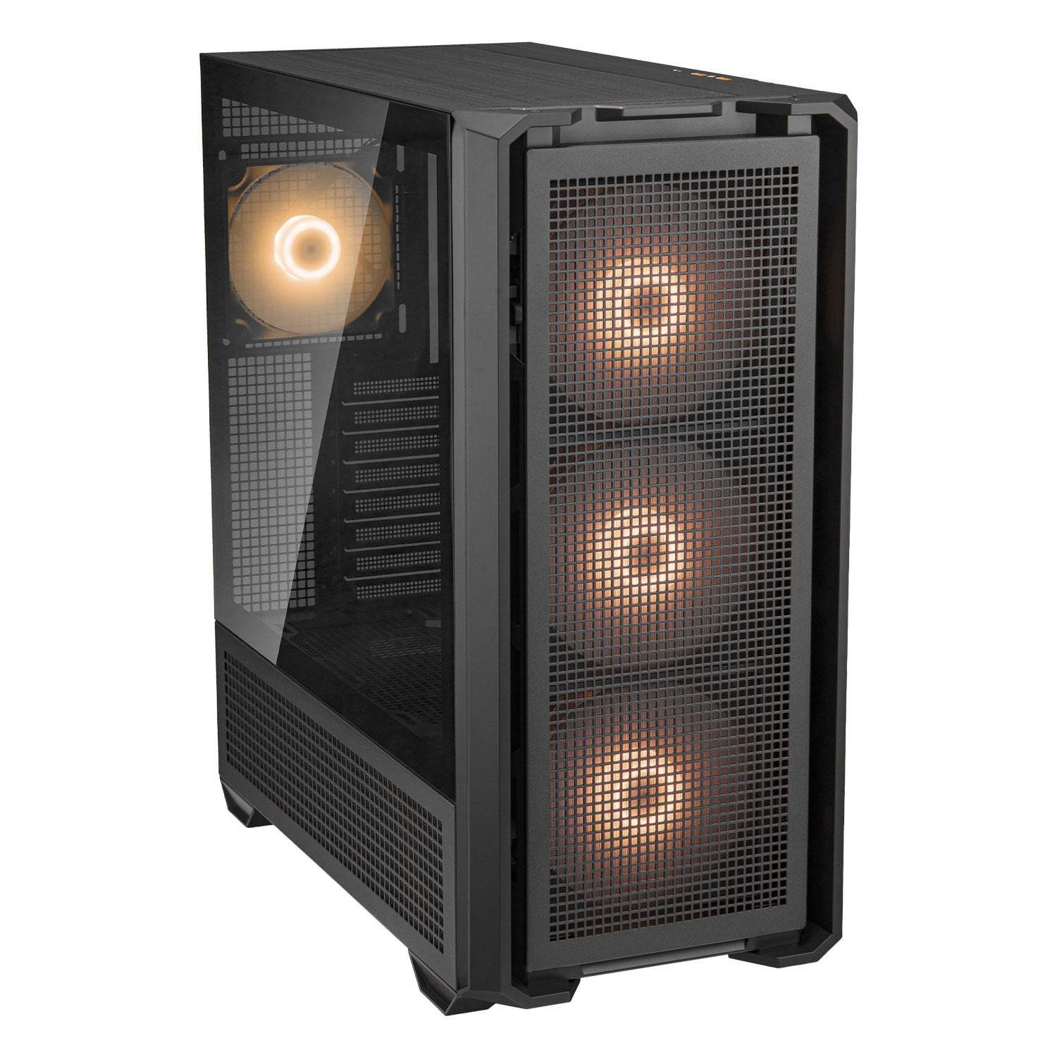 Cougar Gaming-Gehäuse MX600 BK, Full-Tower, USB/Audio, 2x USB 3.0, 1x Type-C Gen2, ATX, schwarz, 4 Lüfter vormontiert
