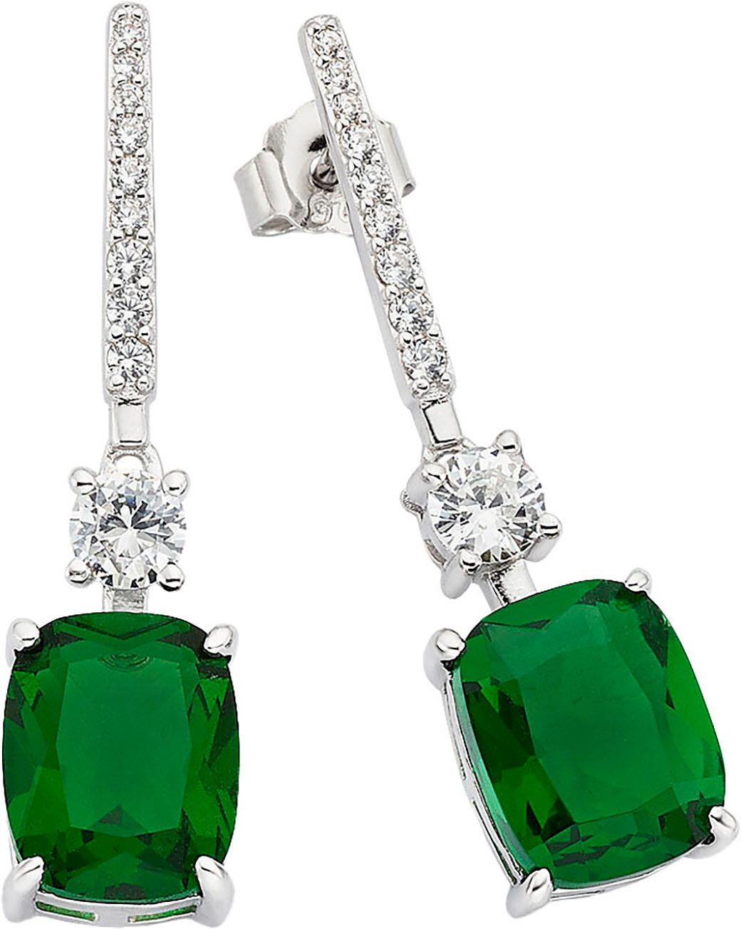 Firetti Paar Серьги-гвоздики Schmuck Geschenk Silber 925 Ohrschmuck Серьги Stäbchen Oktagon, mit Glasstein, Zirkonia (synth)