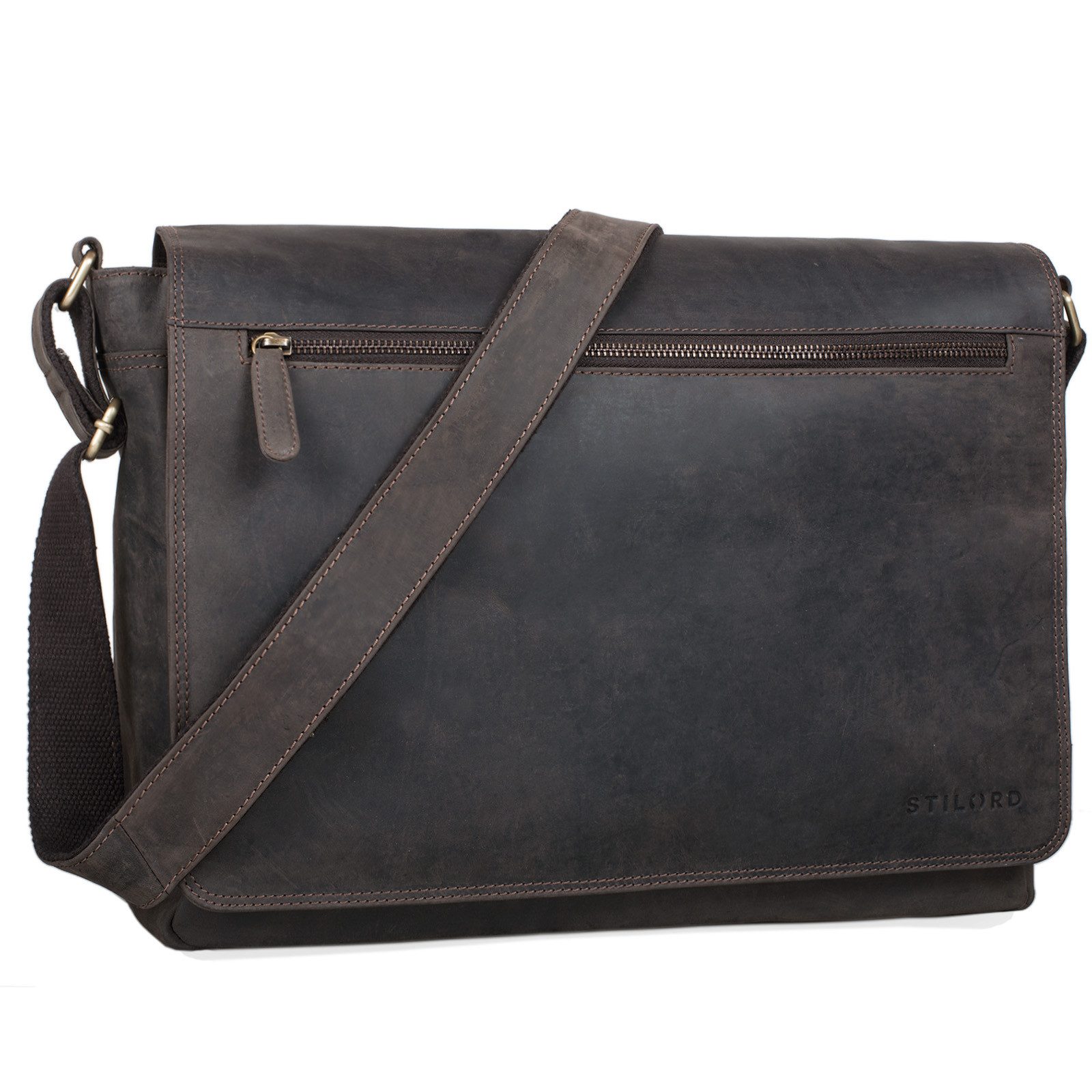 STILORD Schultertasche "Phil" Ledertasche Herren Umhängetasche Laptop