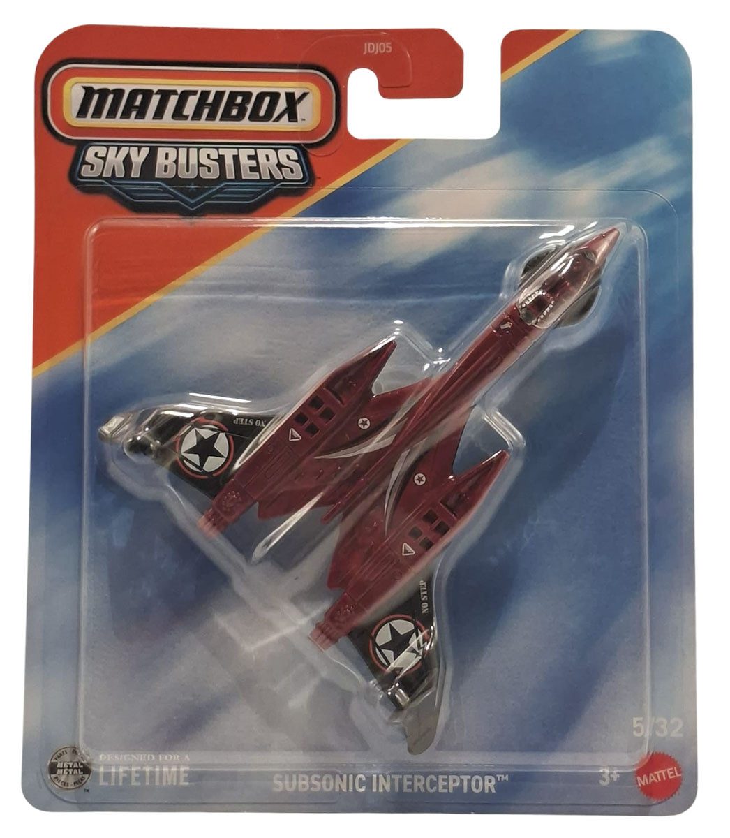MATCHBOX Spielzeug-Flugzeug Mattel JJW24 Matchbox Sky Busters Modellflugzeug Subsonic Interceptor