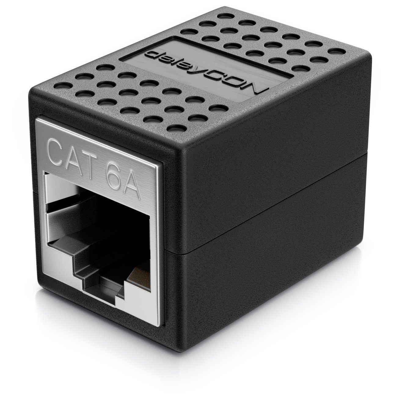 deleyCON 1x CAT6a Patchkabel Koppler Modular Geschirmt 2x RJ45 Buchse Netzwerk-Adapter