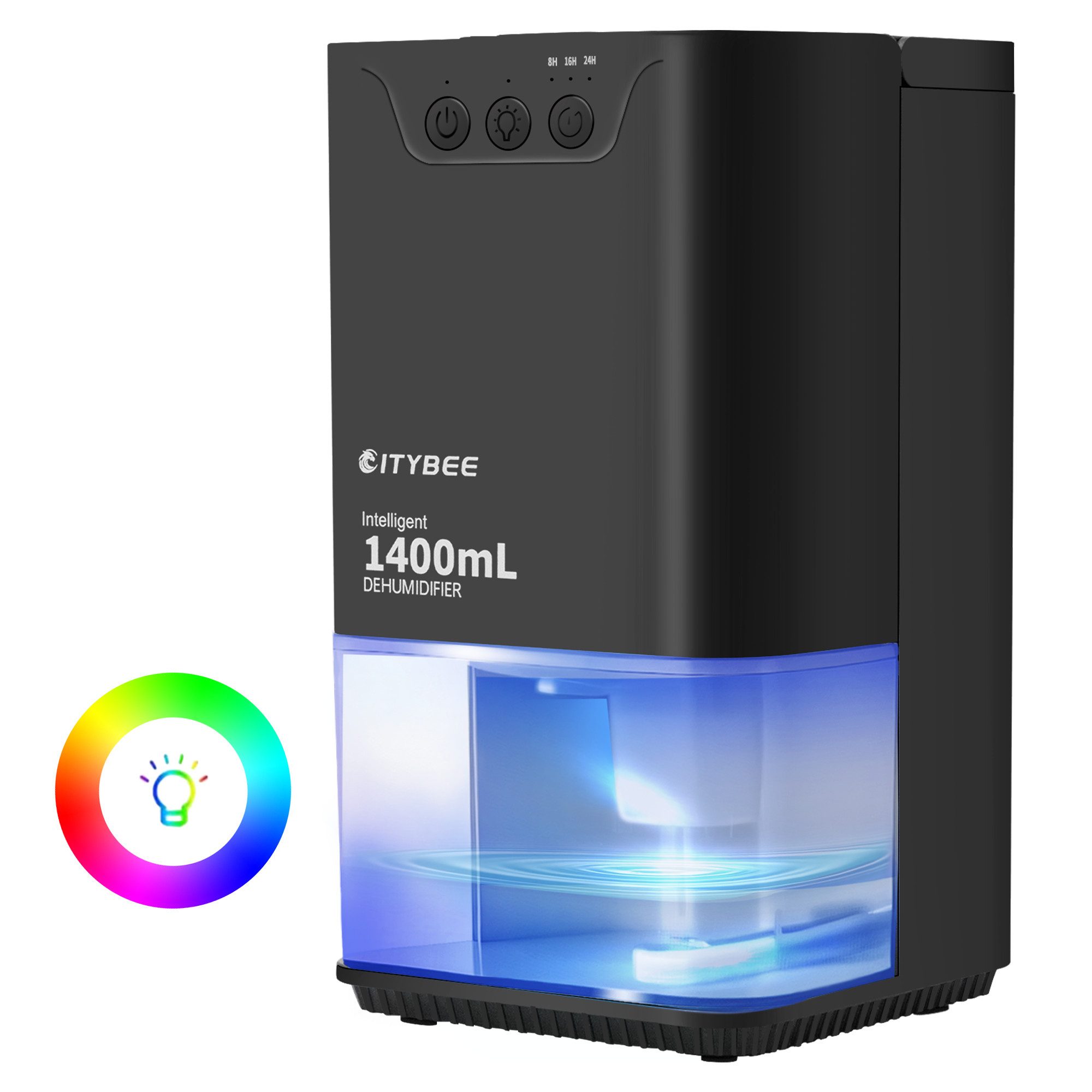 ZMH Luftentfeuchter Elektrisch 1400/2000ml Entfeuchter Dehumidifier UV-Reinigung, für 30 m³ Räume, Entfeuchtung 20 l/Tag, Tank 14 l, Zwei Schlafmodus (hoch/niedrig) 24h Timer