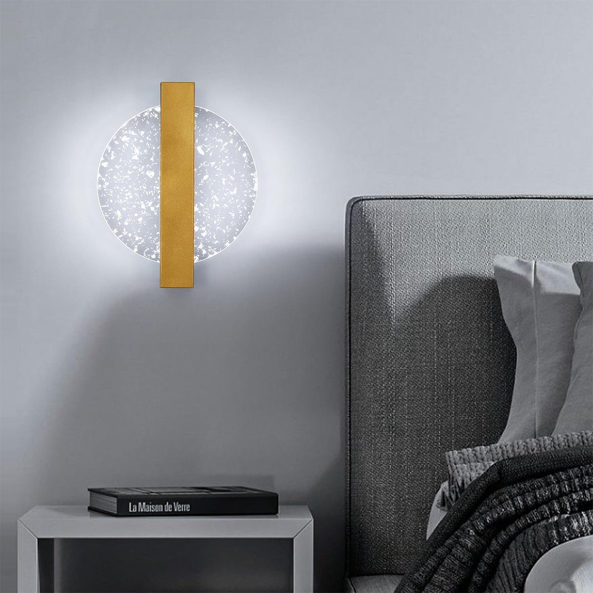 Welikera Wandleuchte LED-Wandleuchte, dreifarbig Leichte Luxus-Silberfolie Korridorleuchte, Licht Weißes