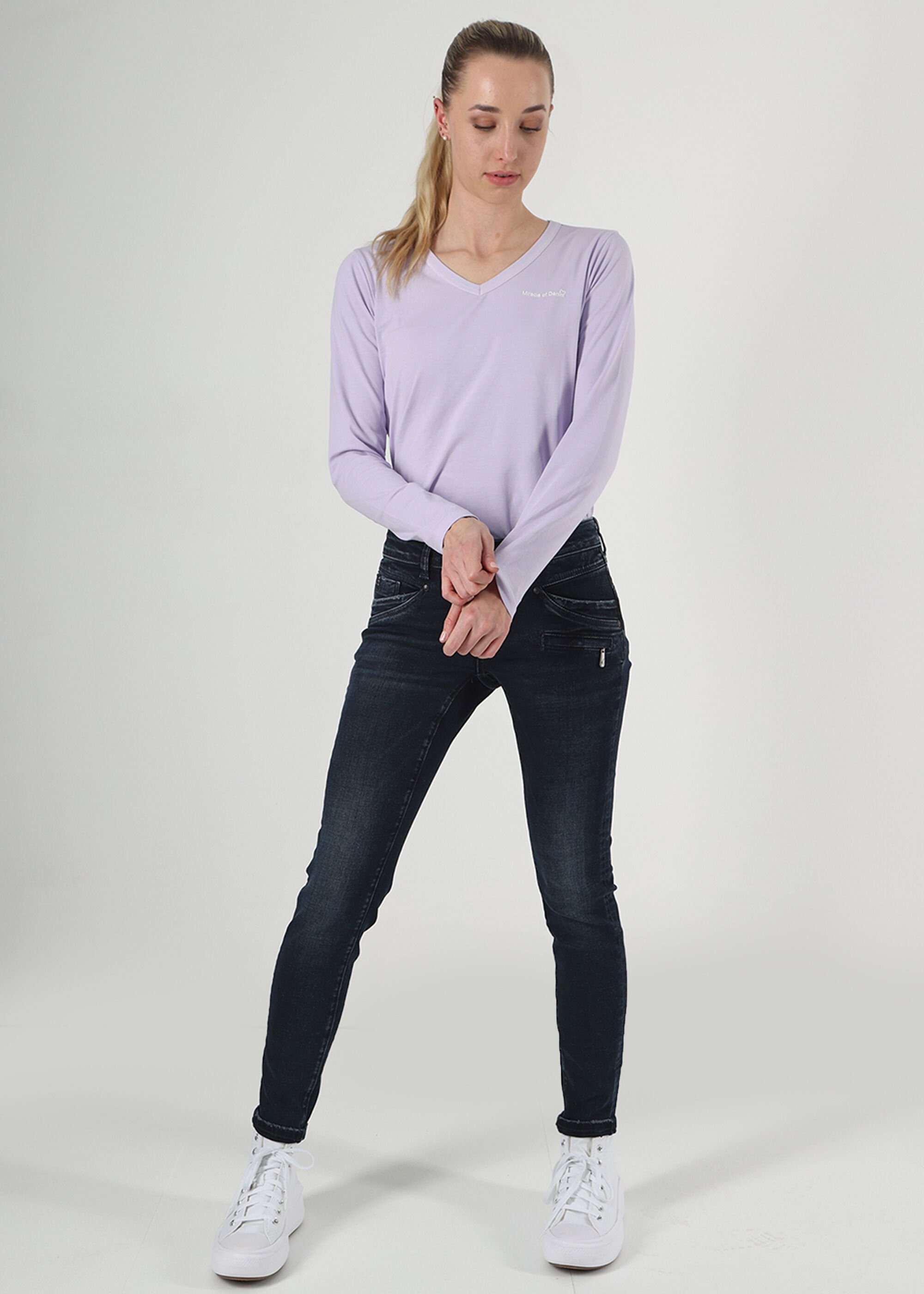 Miracle of Denim Skinny-fit-Jeans Suzy im Used Look Slip Blue Black