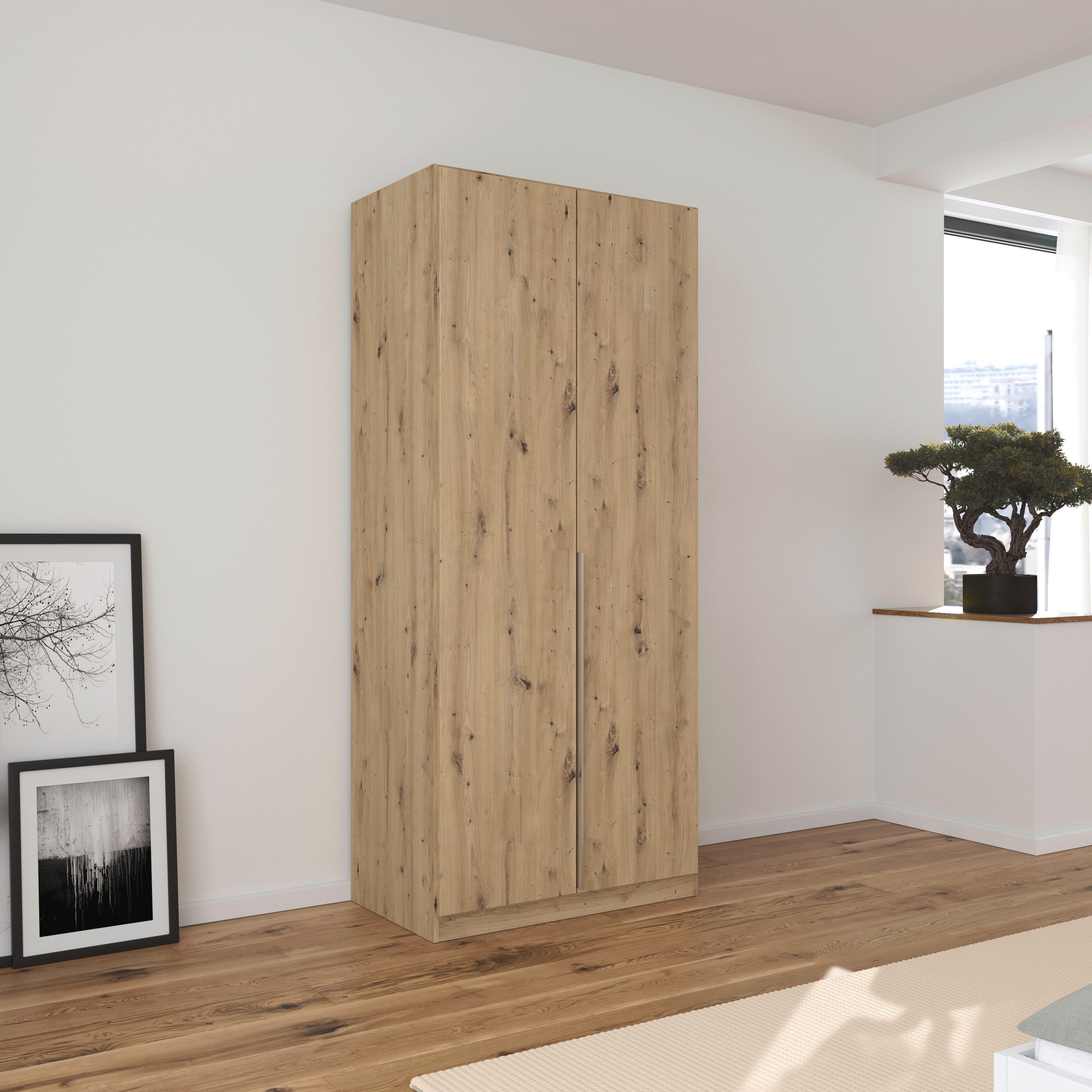 OTTO home Drehtürenschrank Kleiderschrank Schrank Garderobe AGORDO TOPSELLER Schlafzimmer (in zwei Griff-Farben, Breiten 91-405 cm, Dekor- oder Hochglanzfront) durchdachte Innenausstattung, in 8 Breiten und 2 Höhen MADE IN GERMANY