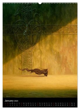 CALVENDO Wandkalender INNERSCAPES Fantasy Paintings by Christophe Vacher (Premium-Calendar 2023 DIN A2 Portrait)