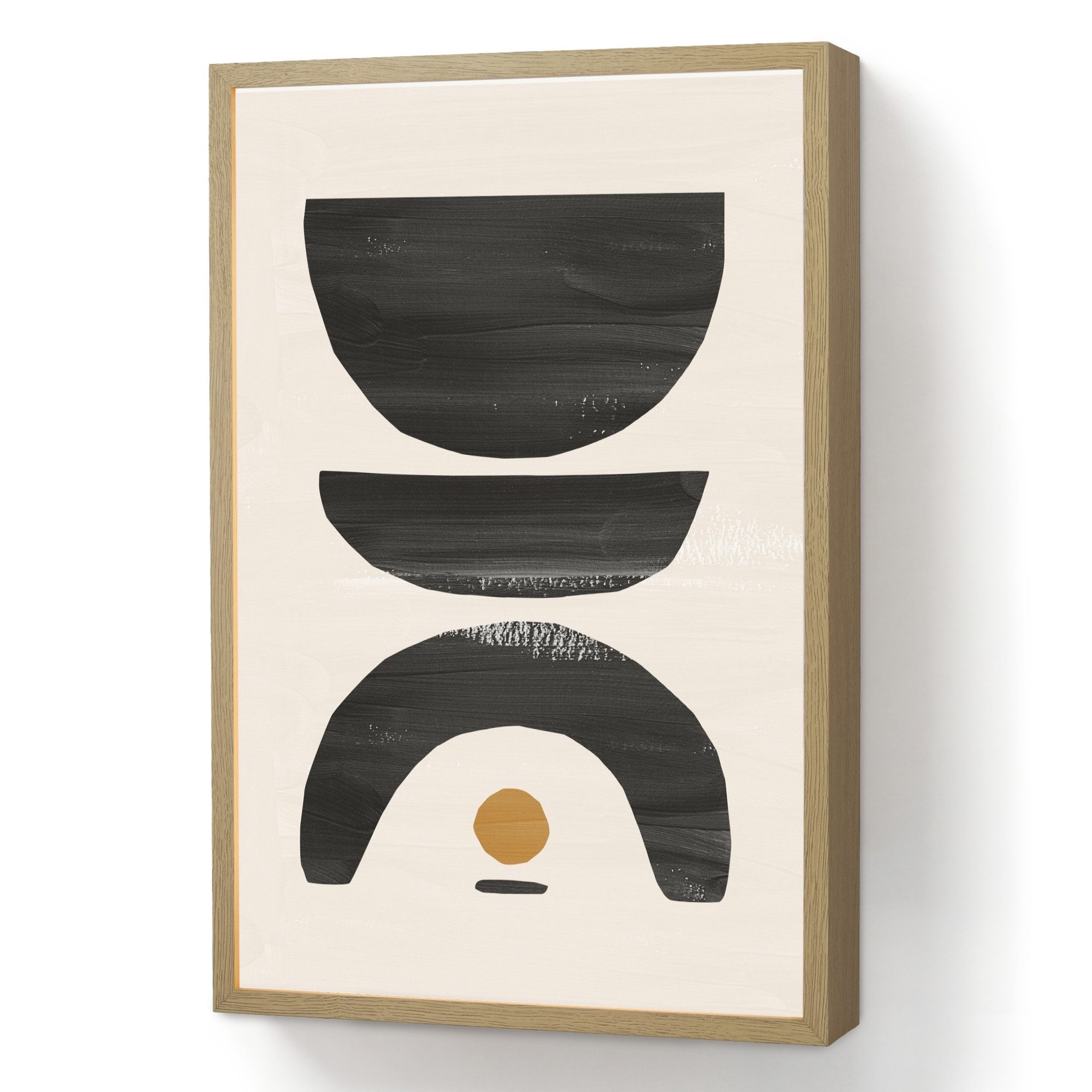 OnlyWow Wandleuchte Lightbox Abstrakt - Halbkreis - Kunst - Schwarz und weiß, Dimmbar, Farbwechsel, LED, Warmweiß, Kaltweiß, Neutralweiß Einstellbar, Wandlampe Innen, Dimmbar, Aufladbarer USB Akku, LED, Beleuchtung