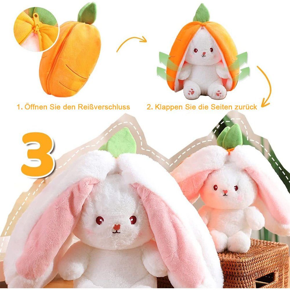 zggzerg Tierkuscheltier Versteckter Hase Plüschtier, Erdbeere günstig online kaufen