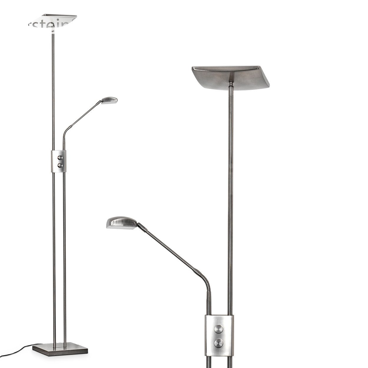 hofstein Stehlampe dimmbare Stehlampe aus Metall in Nickel-matt, LED wechse günstig online kaufen