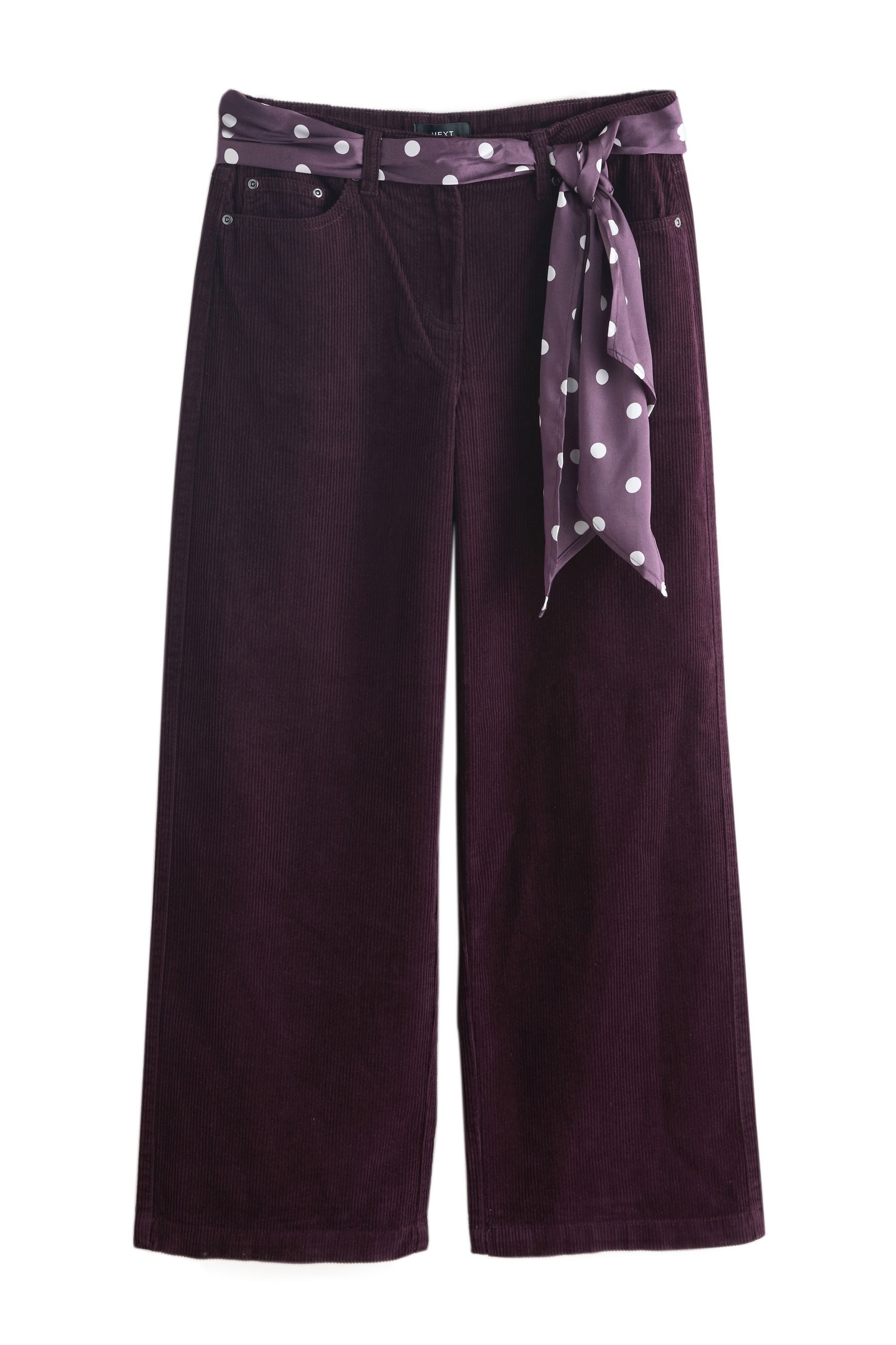 Next Cordhose Cordhose mit weitem Bein und Schal (1-tlg)