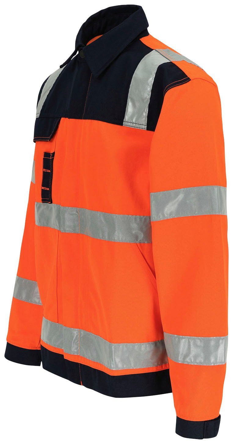 Herock Arbeitsjacke 5cm reflektierende Hochsichtbar Hochwertig, Bündchen, Jacke Hydros Taschen, eintellbare Bänder 5 orange