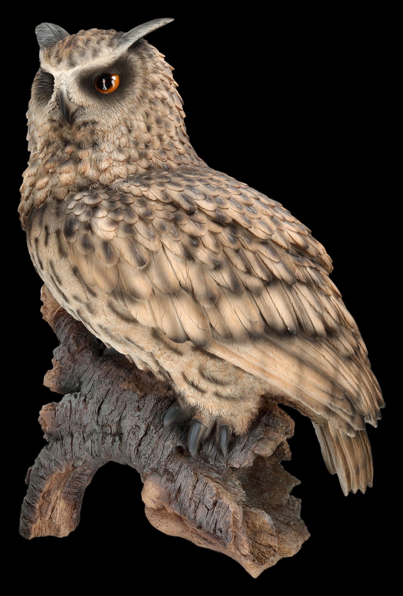 Figuren Shop GmbH Gartenfigur Uhu Figur XXL – Eulen Gartenfigur wetterfest Deko Statue 46,5 cm