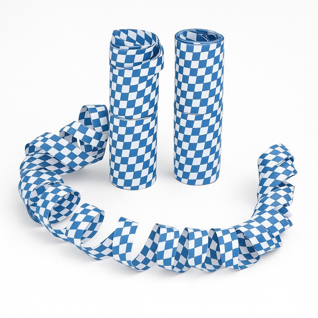 Fries Luftschlange Papier Bayerisches Design Oktoberfest Deko Party Zubehör blau-weiß 2er