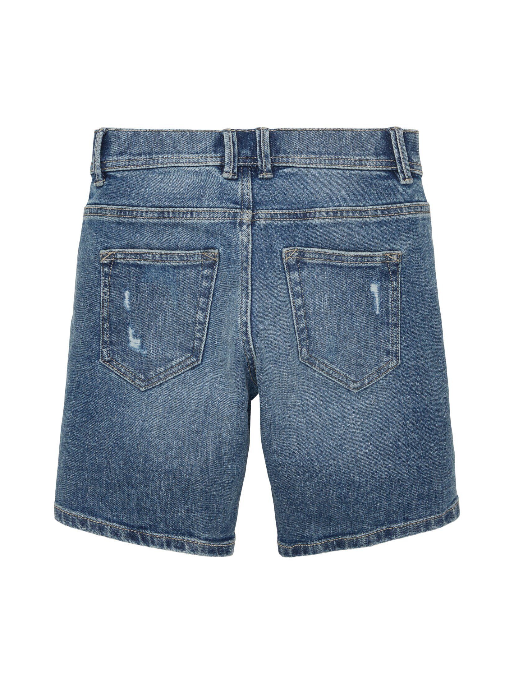 TOM TAILOR Jeansshorts im Jeansshorts Used-Look