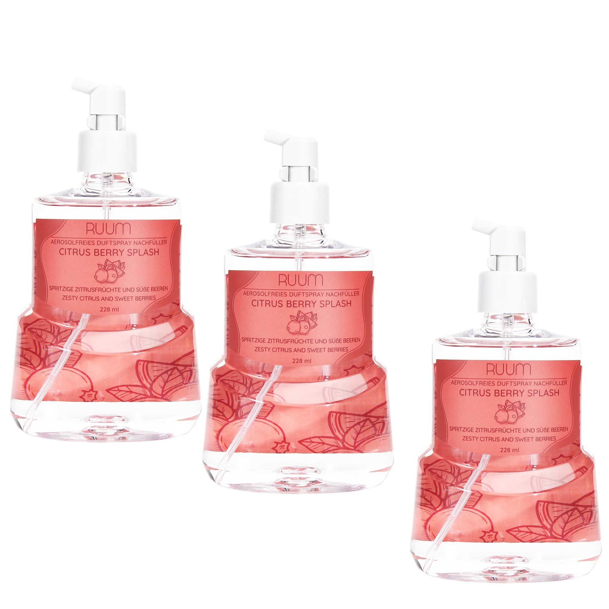 RUUM Raumduft Aerosolfreie Duftspray Nachfüller (3er-Pack, 228 ml), Kompatibel mit Air Wick Active Fresh Geräten