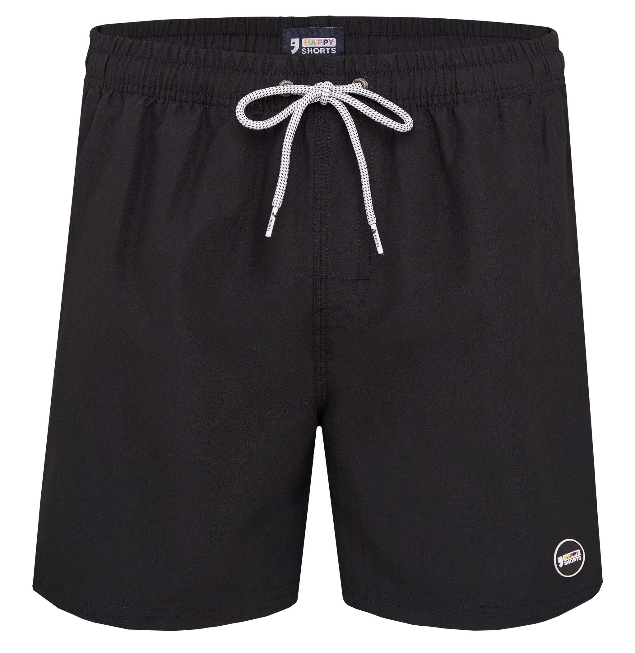 HAPPY SHORTS Badehose HAPPY SHORTS Herren Badeshorts Strandshorts Schwarz Boardshort S - XXL