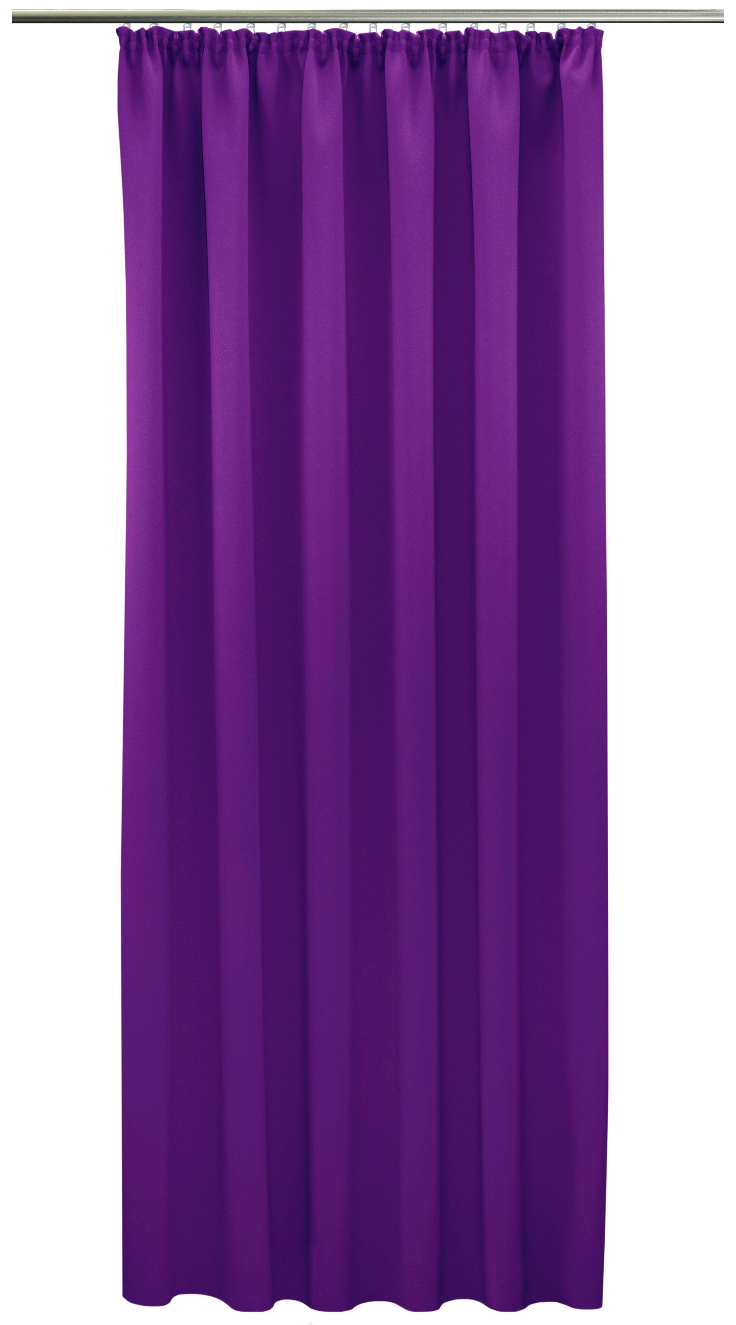 Vorhang Leon, VHG, Kräuselband (1 St), verdunkelnd, Verdunkler, Energie sparend, Wärmeschutz, Kälte abweisend violett