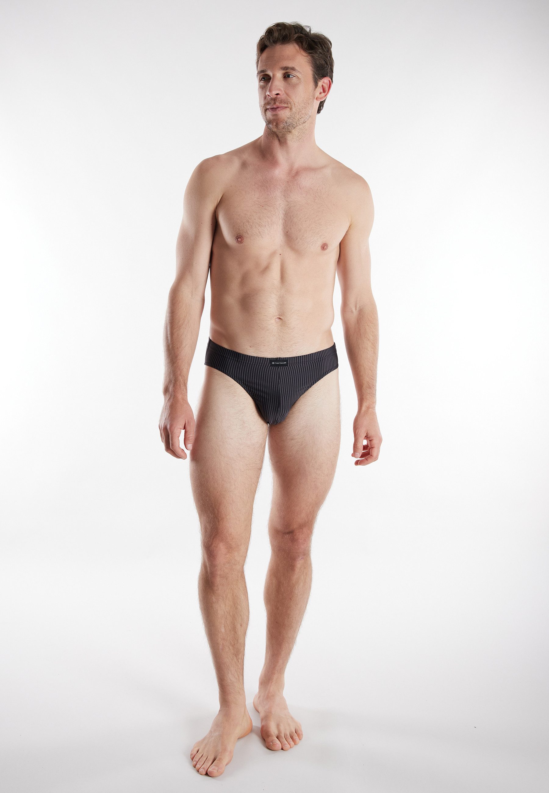 TOM TAILOR Boxershorts TOM TAILOR Herren Slip schwarz Nadelstreifen 2er P (2-St)