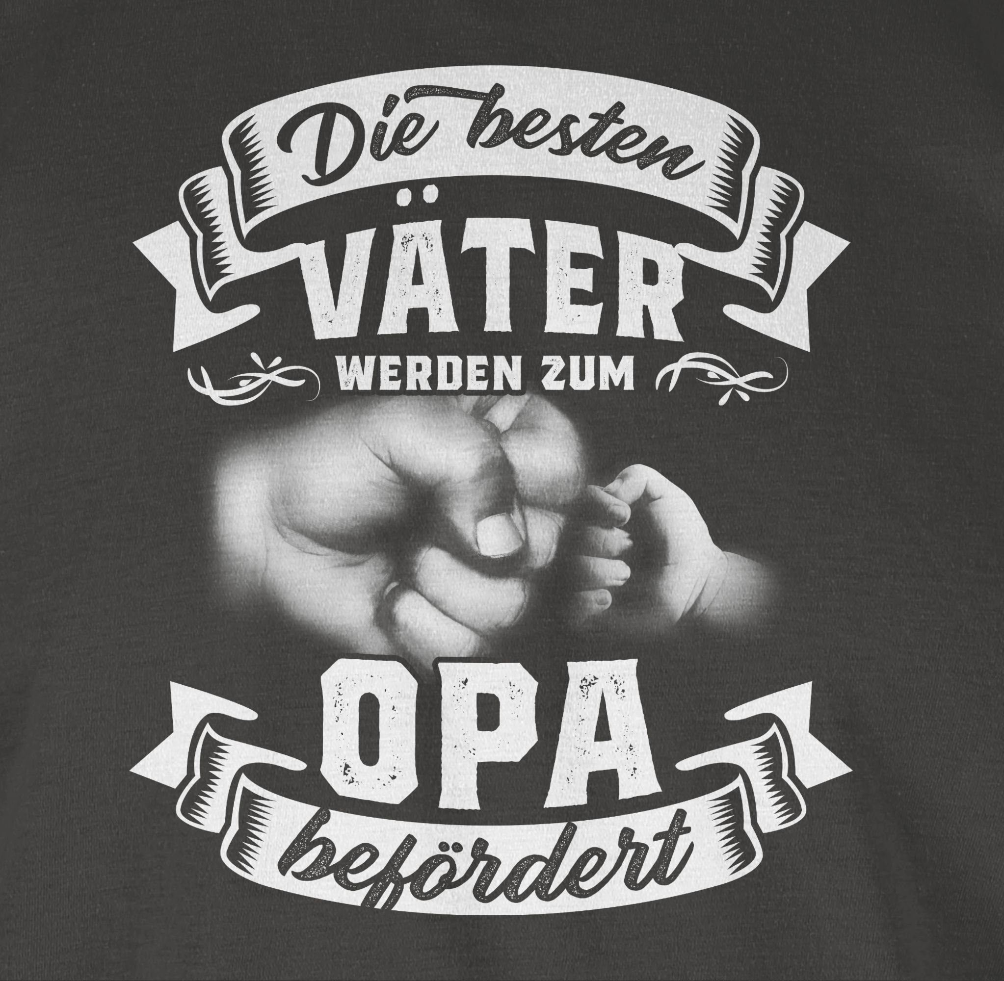 Shirtracer T-Shirt Werdender Opa Dunkelgrau befördert 03 Geschenke Opa