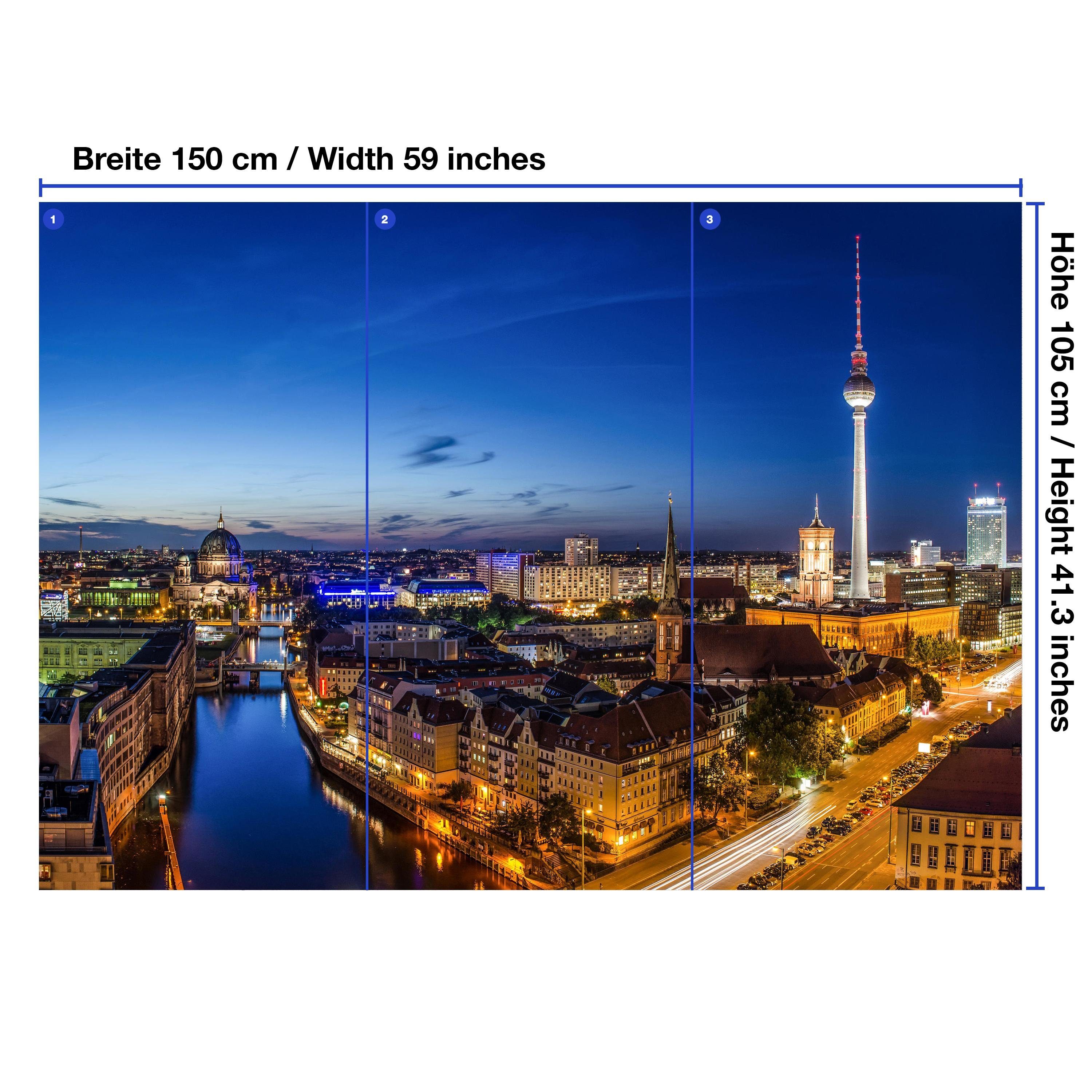 wandmotiv24 Fototapete Berlin skyline, Wandtapete, Motivtapete, Vliestapete glatt, matt