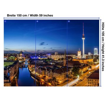 wandmotiv24 Fototapete Berlin skyline, glatt, Wandtapete, Motivtapete, matt, Vliestapete