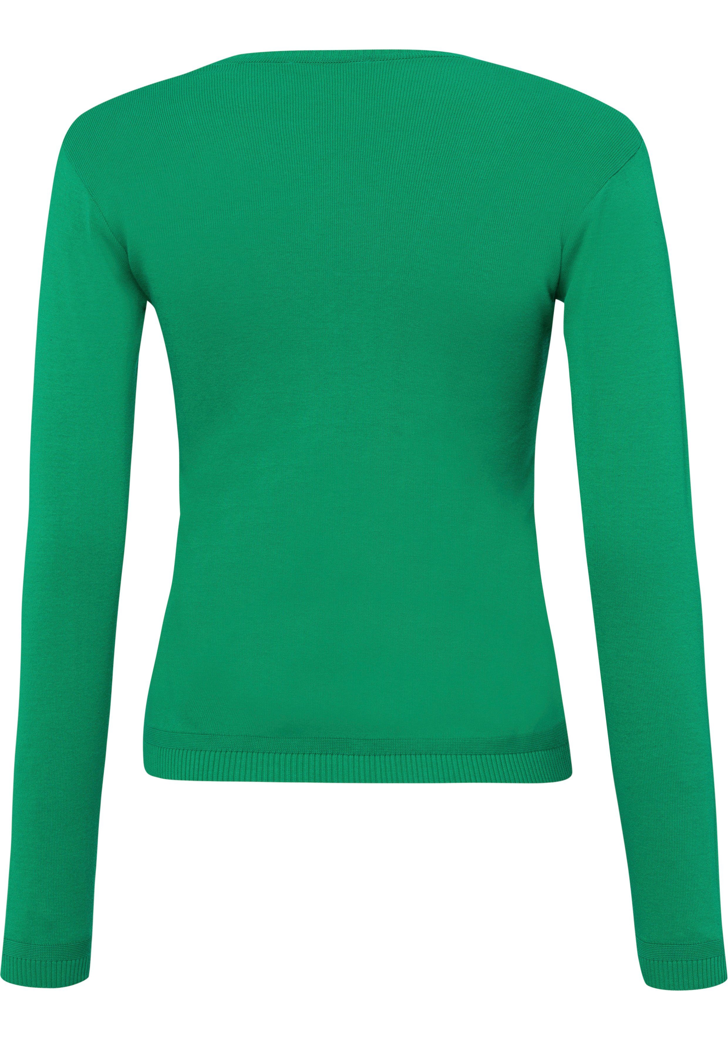 Damen Pullover United Colors of Benetton V-Ausschnitt-Pullover in zeitloser Optik mit vielseitigen Einsatzmöglichkeiten