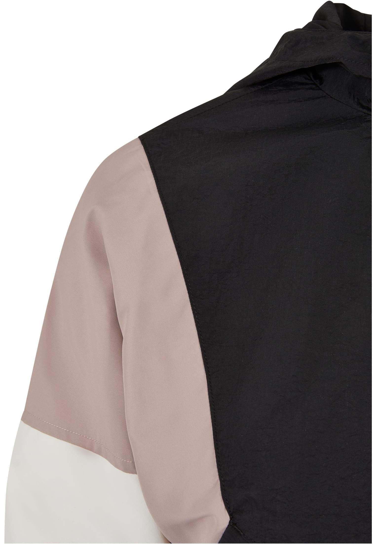 URBAN CLASSICS Short (1-St) black/duskrose/whitesand Crinkle Jacket 3-Tone Damen Outdoorjacke Ladies