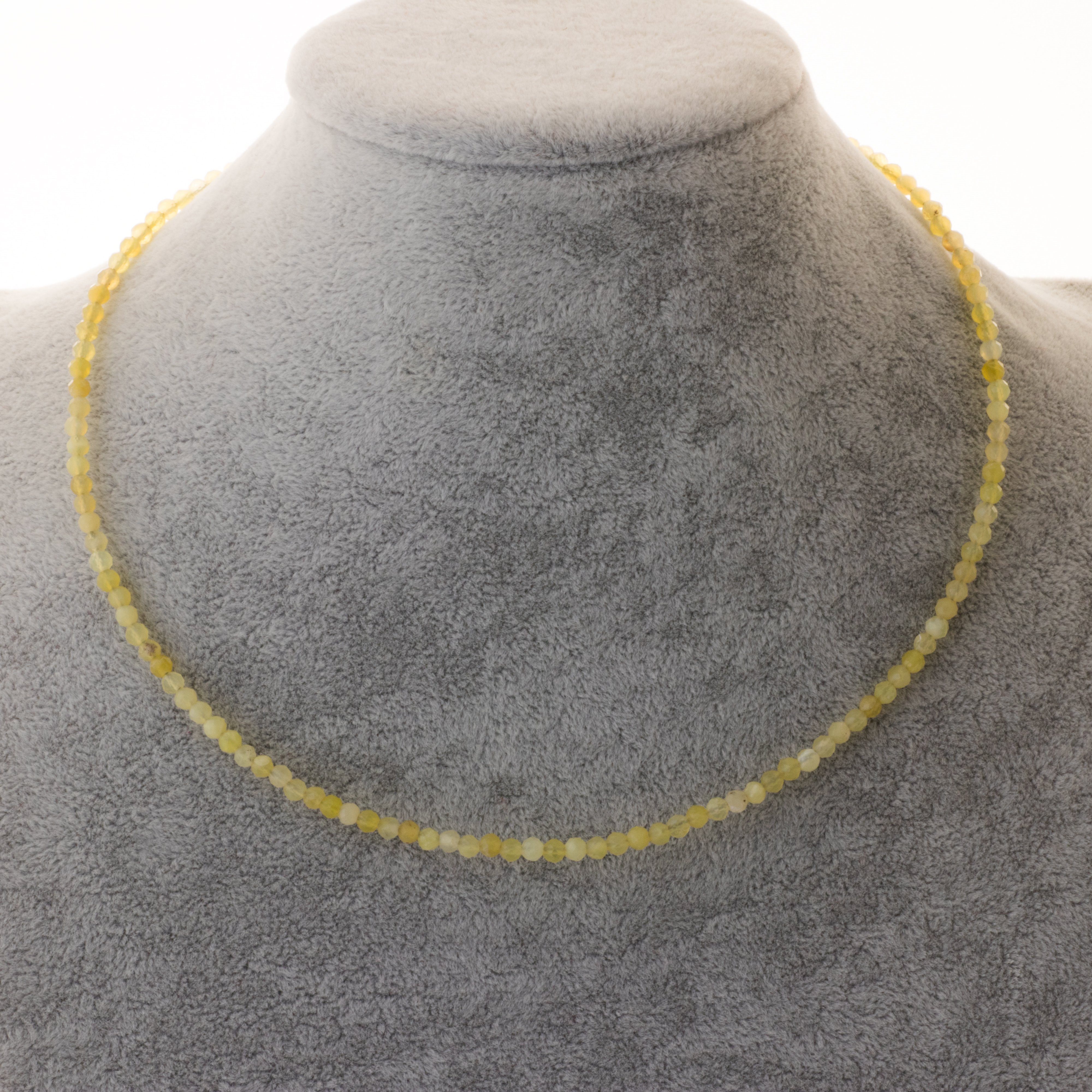 Bella Carina Perlenkette Kette mit Opal Perlen gelb 3,5 mm Perlen
