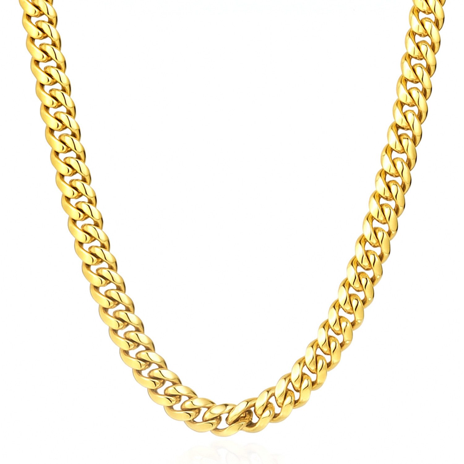 KARMA Panzerkette Edelstahlkette Herrenkette Damenkette gold Halskette (Breite 5mm oder 7mm Hypoallergen wasserfest, Gliederkette 48 oder 60 cm), Herrenschmuck Damenschmuck