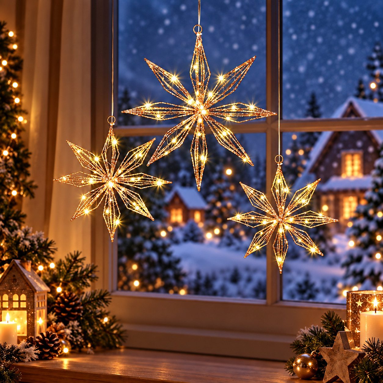 Weltbild LED-Dekofigur LED-Hängedeko Stern Shine 35 cm Weihnachtsdeko Hängestern Beleuchtung, Fensterdeko Wohnungsdeko Weihnachtsbeleuchtung Lichterdeko