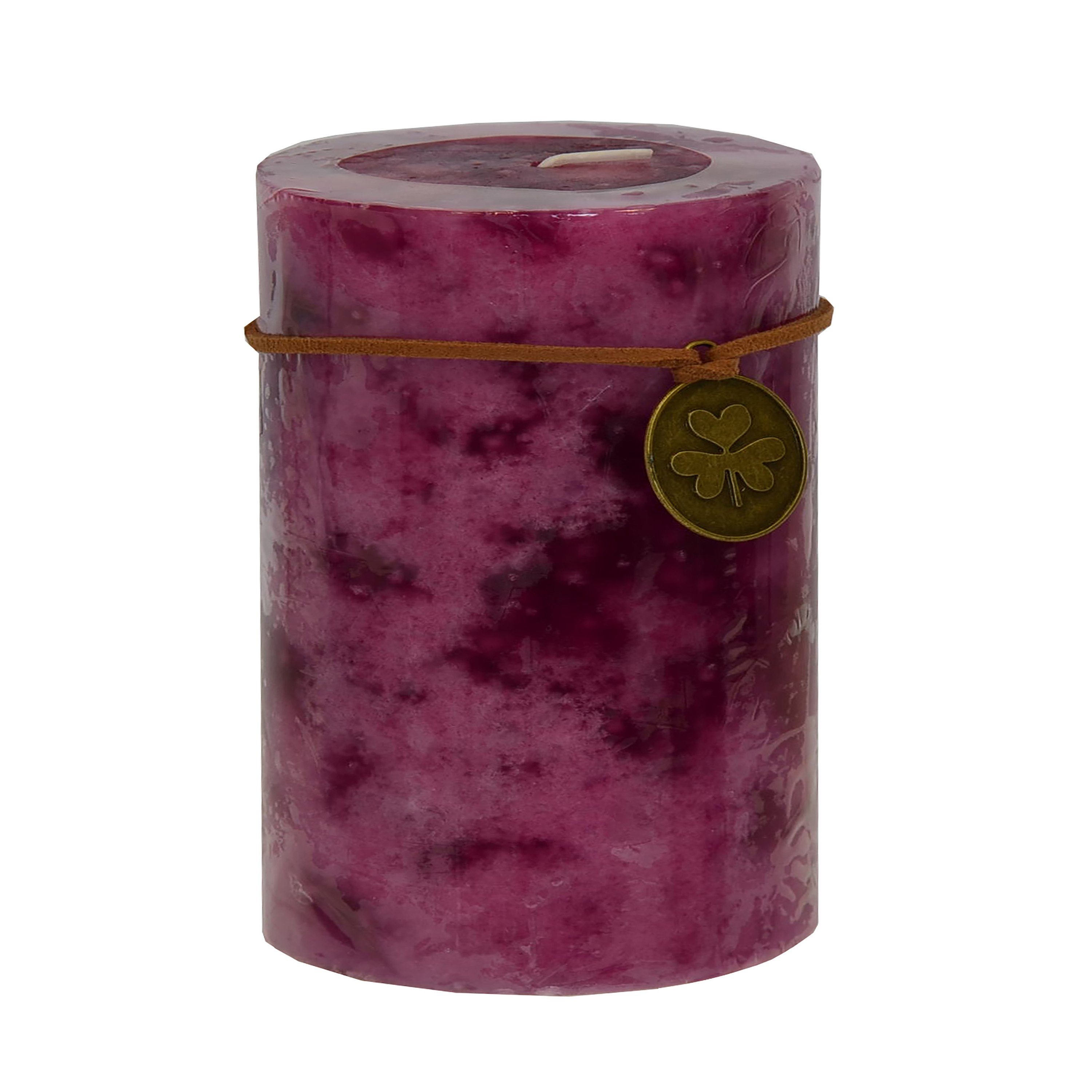 B&S Stumpenkerze Trendkerze durchgefärbt marmoriert mauve 9 x Ø 7 cm günstig online kaufen