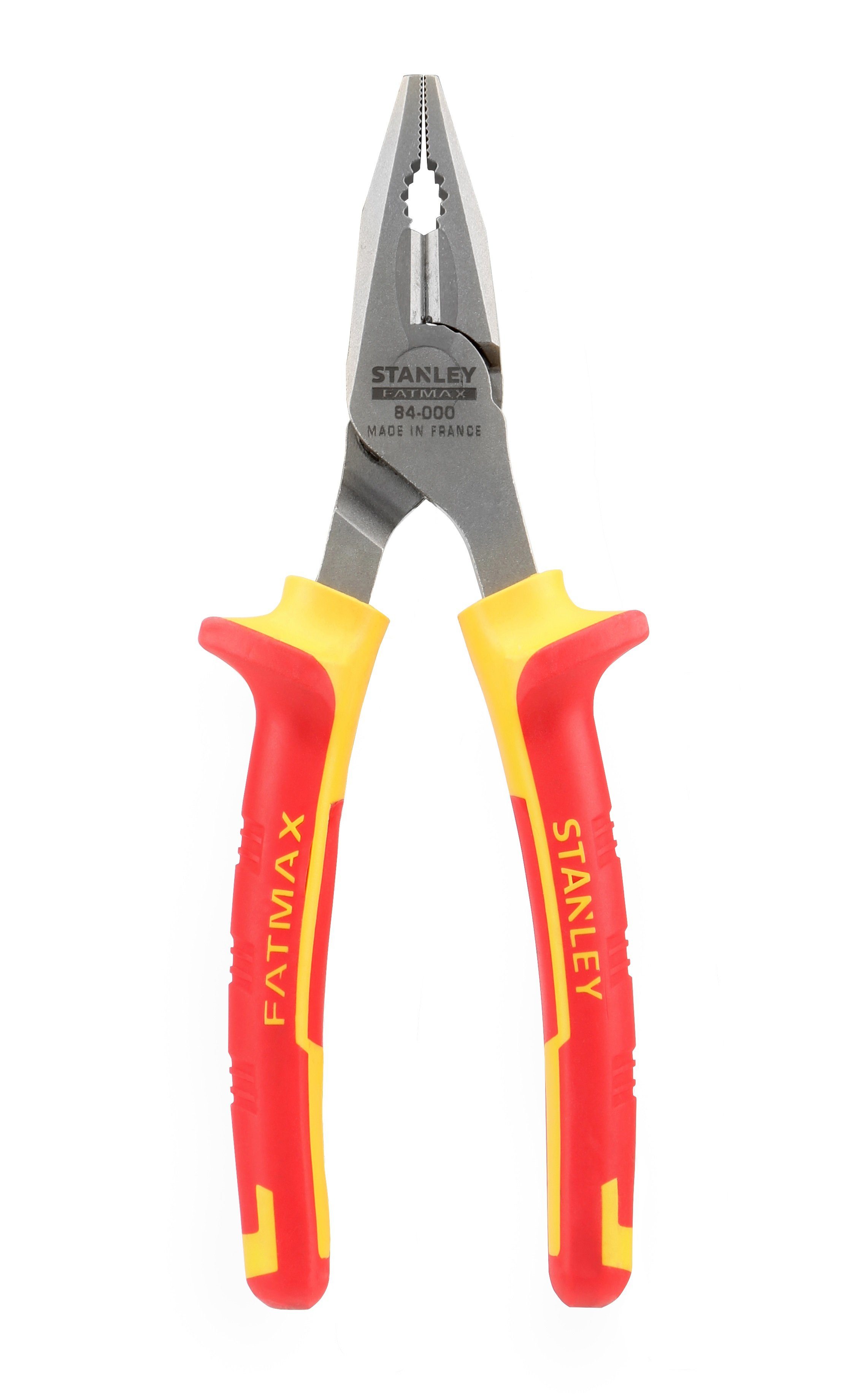 Stanley by Black & Decker Zangenset Kombizange, Kraftseitenschneider, Flachrundzange, Abisolierzange, Wasserpumpenzange, Universell, Werkzeugstahl, Isoliert, Griffhüllenisolation