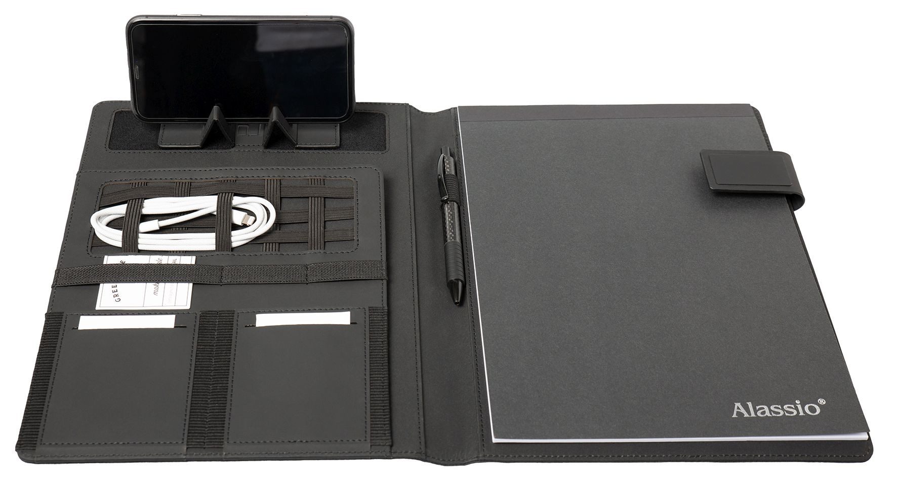 Organisationsmappe Alassio® 46221 Schreibmappe - A4, anthrazit, Magnetverschluss