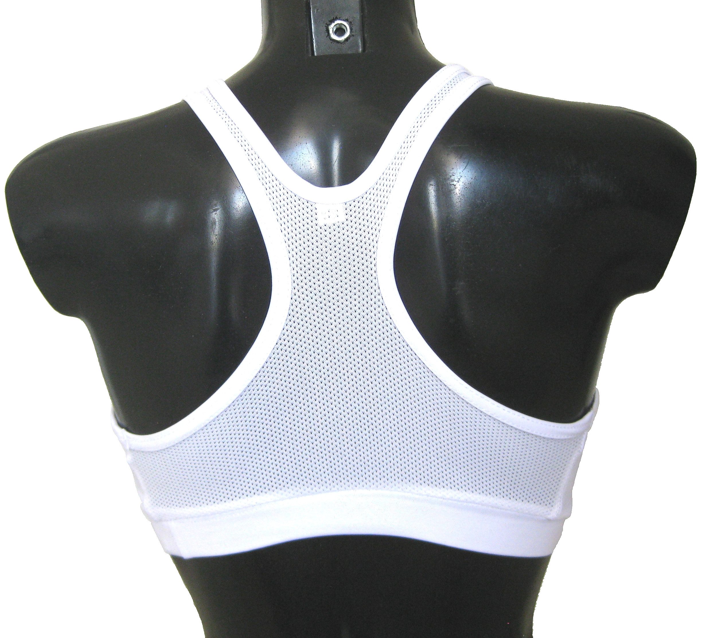 BAY-Sports Set: Sport-Bustier Oberteil Brustschutz Topp Tang Top für Damen Brustschutz Schalen Guard Sport BH mit Taschen zum Einstecken von Schutzschalen