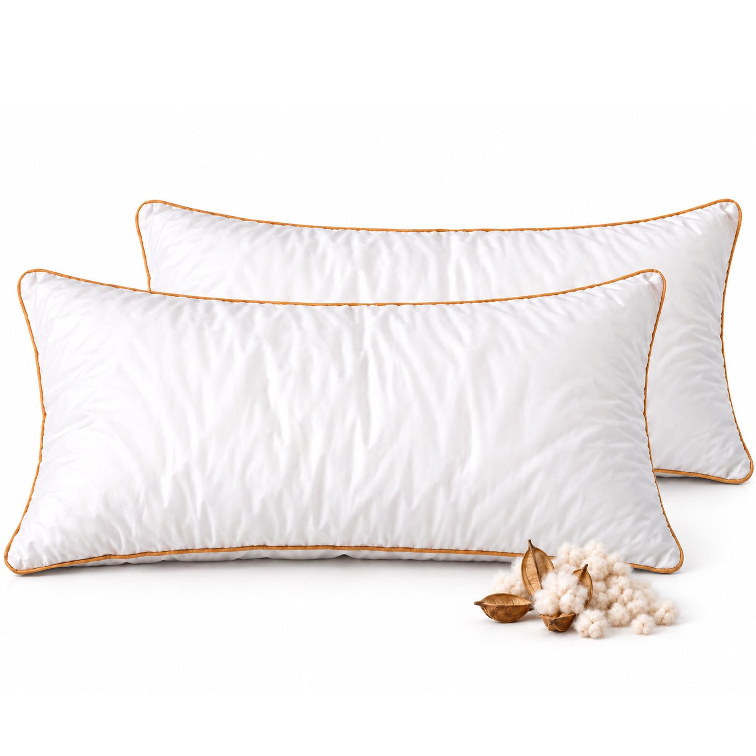 Heubergshop Naturfaserkissen, 2er Set Kapok Kissen 40x80cm 100% Kapok (2 x Kapok-40x80cm)
