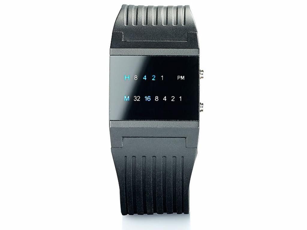 St. Leonhard Digitaluhr St. Leonhard LED Binär Herrenuhr blaue LED Armbanduhr Uhr Binäruhr, Innovative Binär-Uhr für Männer mit Köpfchen – Bild 2 von 5