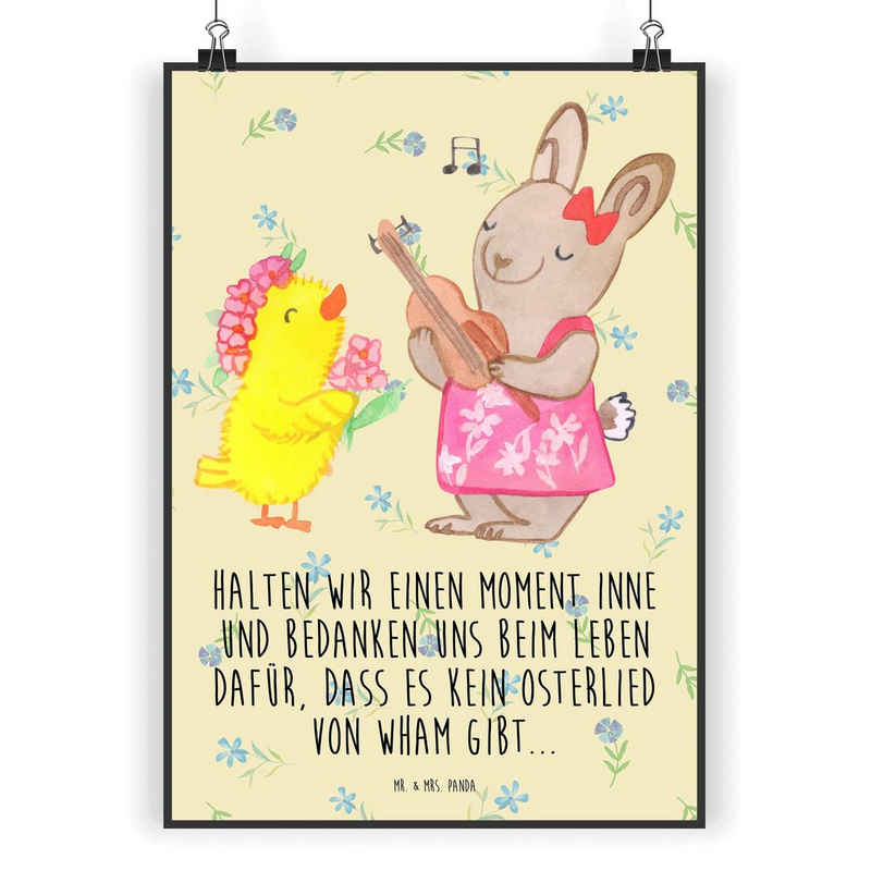 Mr. & Mrs. Panda Poster DIN A4 Ostern Frühlingsgefühle - Blumig - Geschenk, Osterdeko, Oster, Ostern Frühlingsgefühle (1 St), Handgemalte Motive