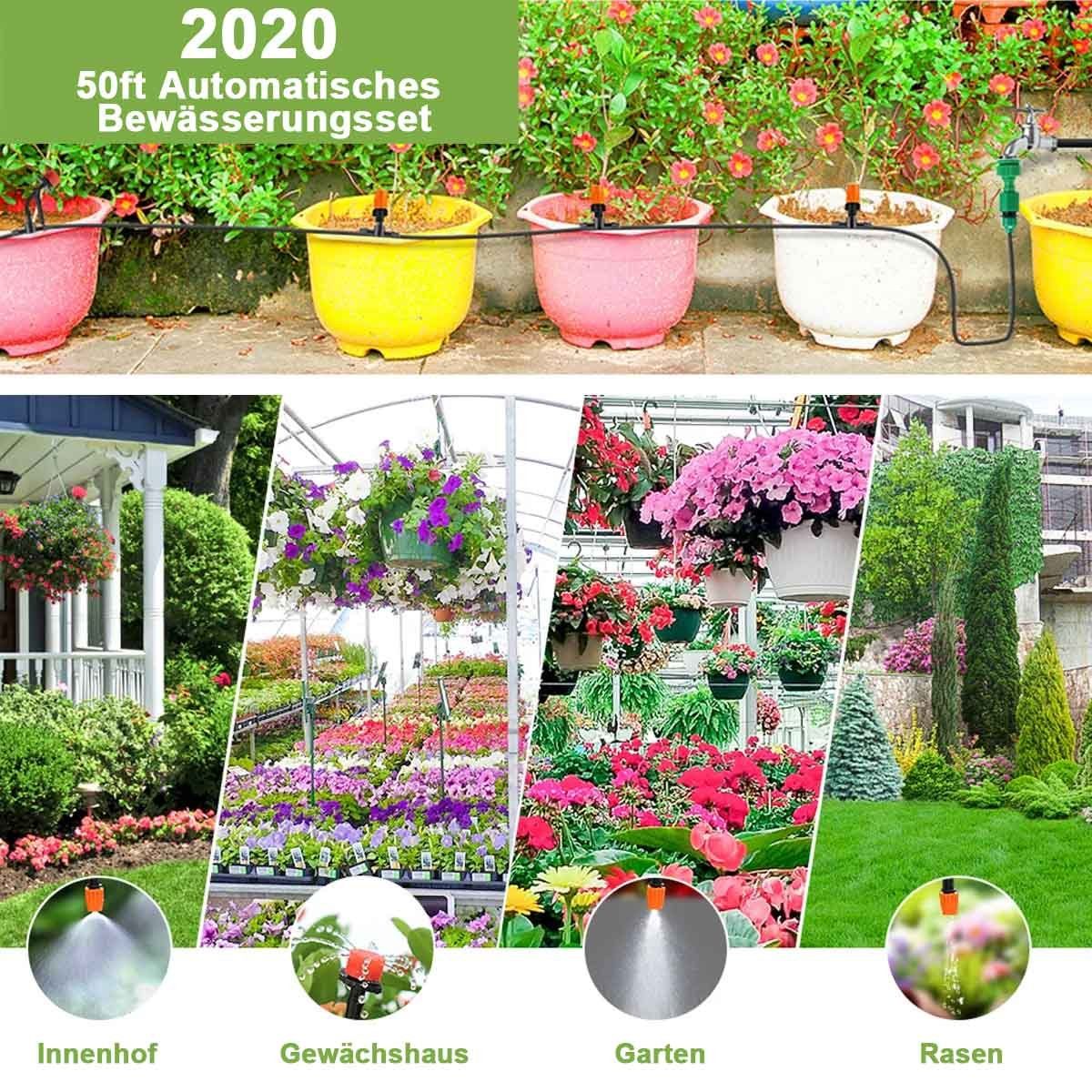 Sunicol Bewässerungssystem Schlauch-Tropfbewässerungssystem,360 Grad einstellbar,8-Loch-Sprinkler, (1-tlg), für Garten Gemüse Garten Bewässerung Einfügen Boden