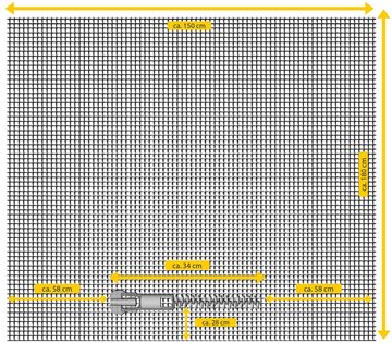 SCHELLENBERG Fliegengitter-Gewebe 50329, für Dachfenster, mit Reißverschluss, 150x180 cm, anthrazit