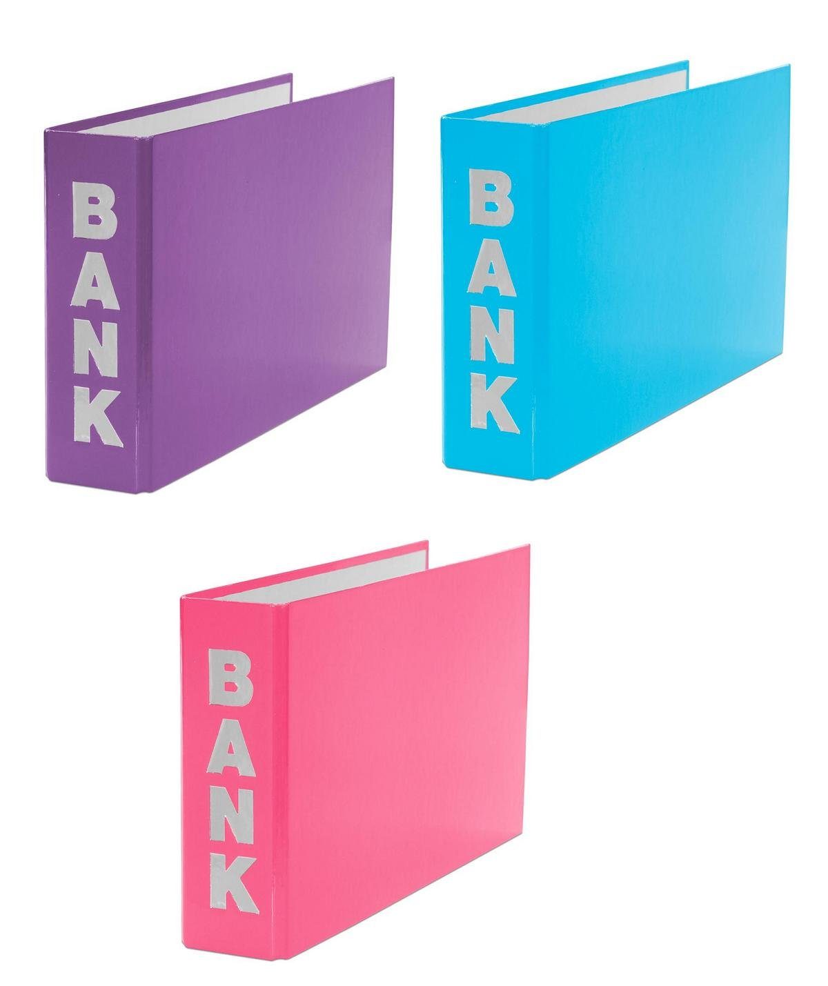 Livepac Office Bankordner 3x Bankordner / 140x250mm / für Kontoauszüge / je 1x hellblau, lila, p